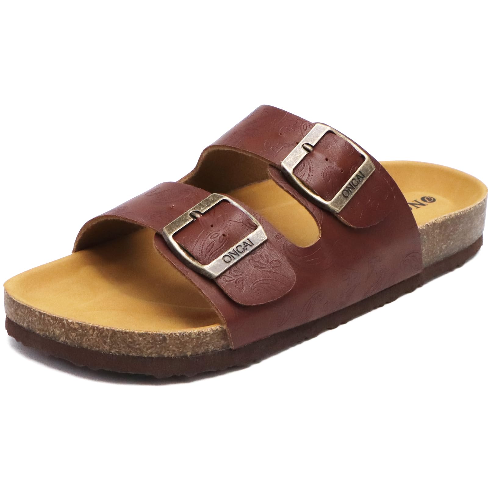 Women's Slide Sandals Suede Buckle - Floral Brown 7 UK-image-9ed84e52-c54c-4855-9d1b-eba2dded1423-114022