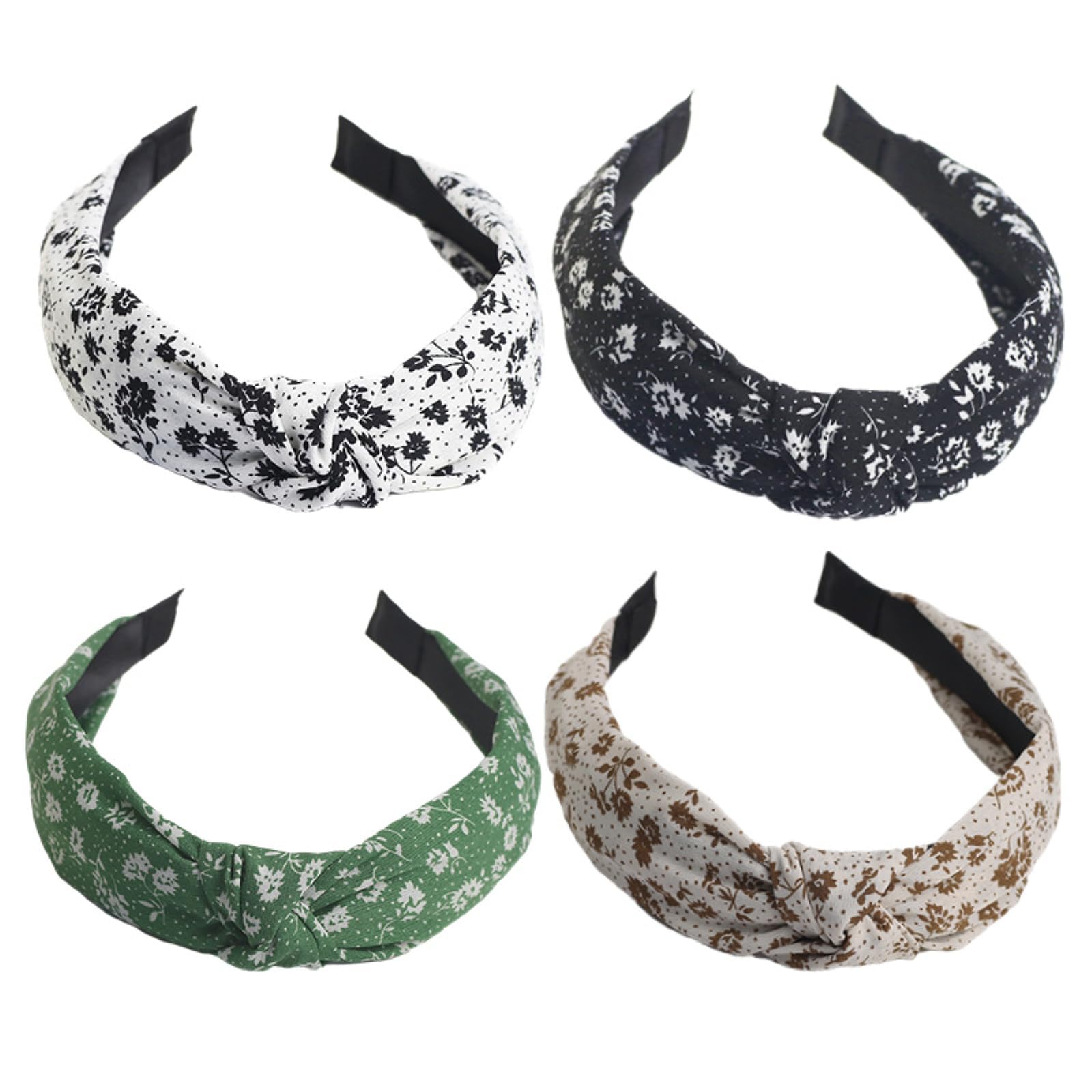 Stylish Knotted Elastic Headbands for Women & Girls - Floral Design, 4 Pack-image-b6b0e238-7d3a-4700-8f7d-e09d3f097377-57008