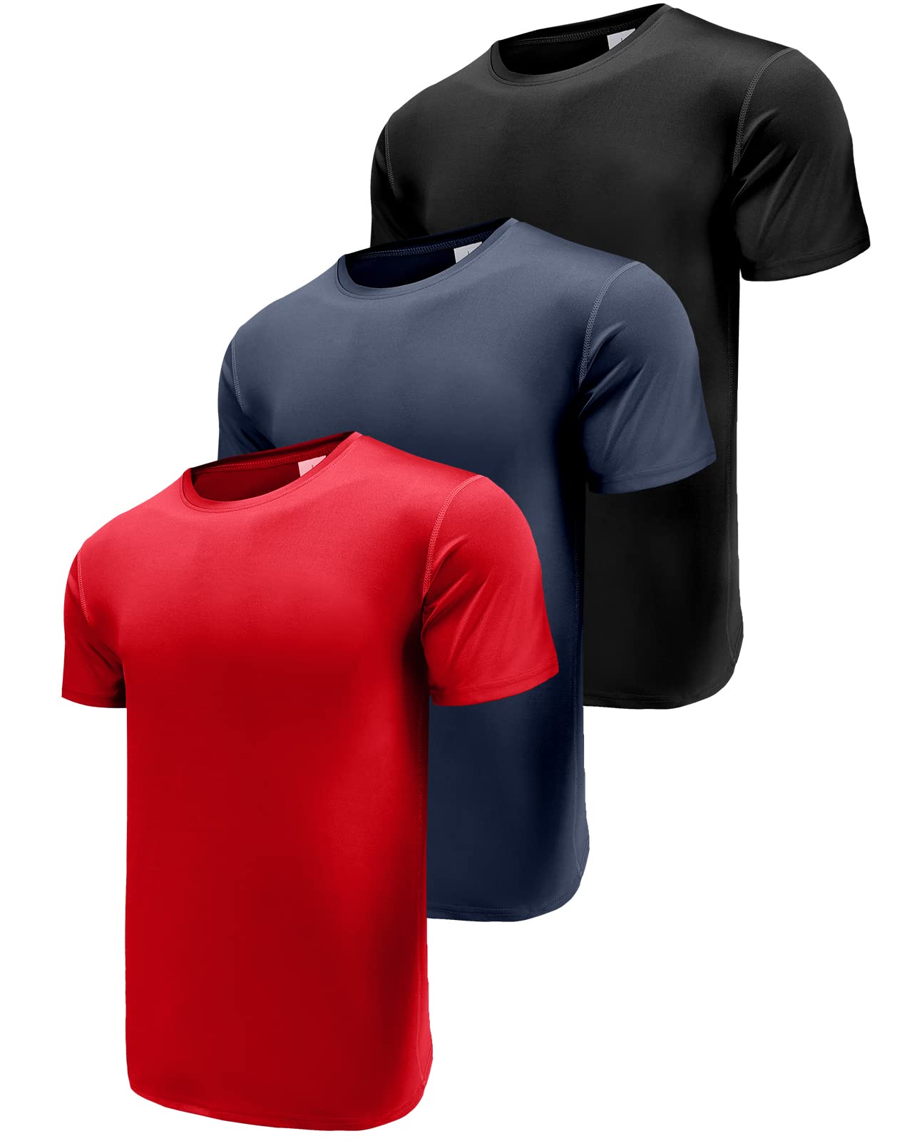 Men's 3 Pack Sports T-Shirts - Black/Navy/Red-image-80e1cfee-bec5-400d-bb6c-149398679159-85248