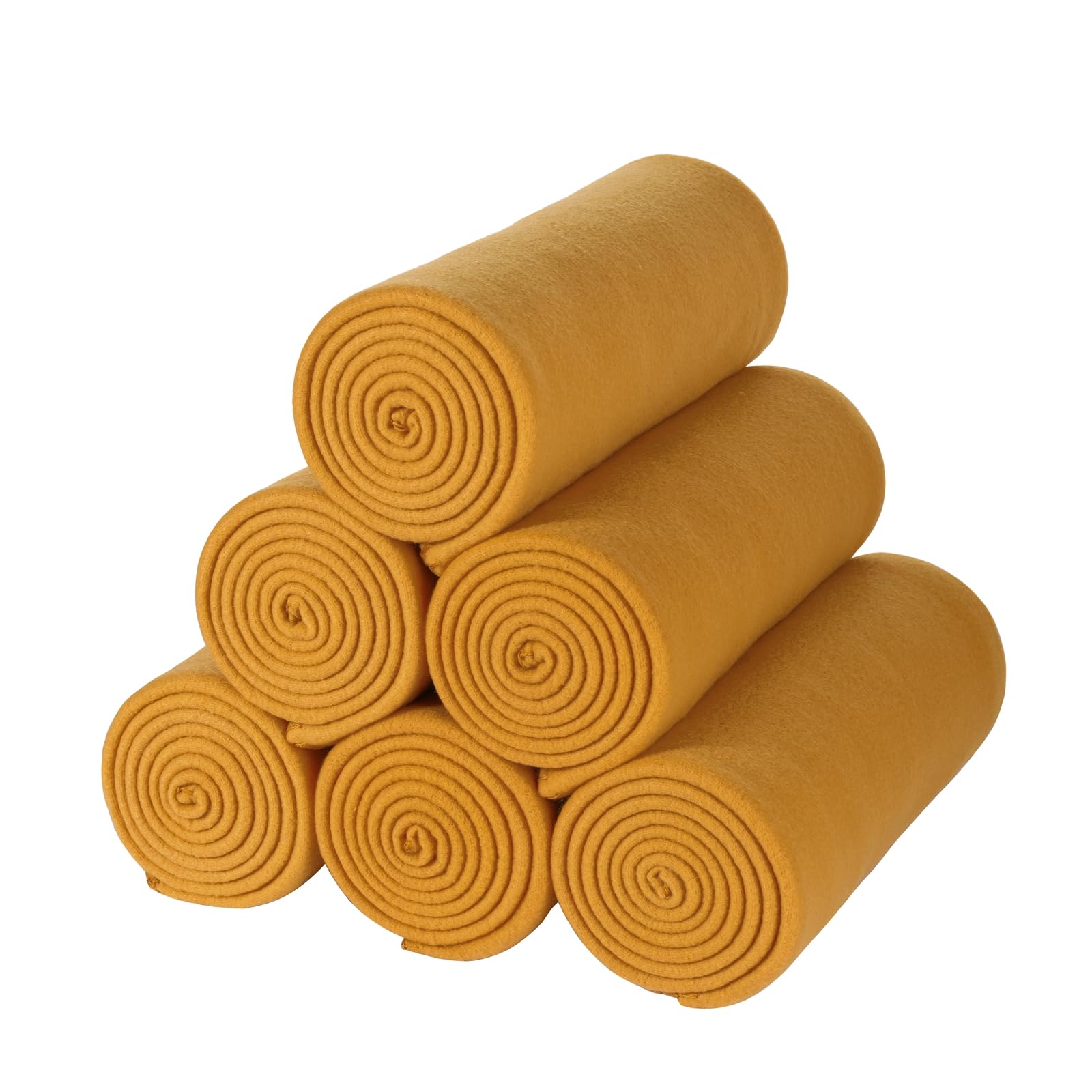Fleece Throw Blanket 6 Pack - 125x150cm Mustard Yellow-image-3aeee388-1da4-4784-acc5-105d6e164df5-89633