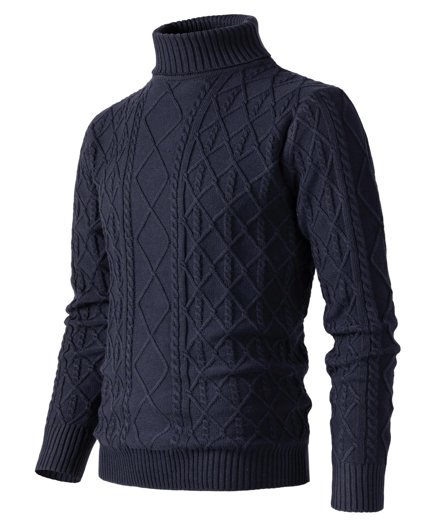 Men's Roll Neck Knit Jumper - Navy Blue XL-image-3a40043b-7935-4848-a2ad-dedd5f02401e-111210