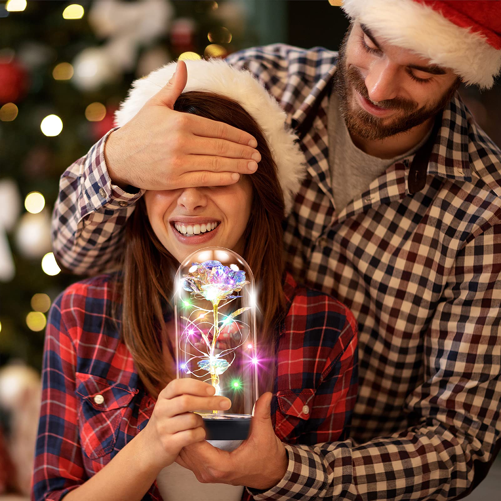 Ptesuply Beauty And The Beast Rose Lamp In The Glass Dome, Eternal