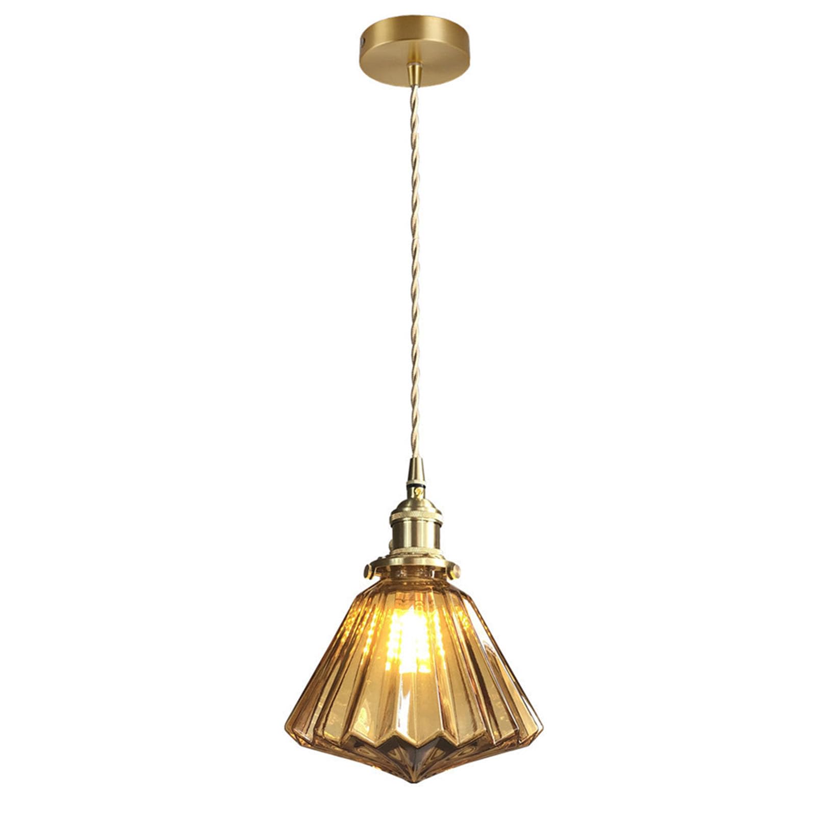 Vintage Glass Pendant Light - Amber-image-5cf30cfa-995d-426f-97ad-73d401c7b7bb-93542
