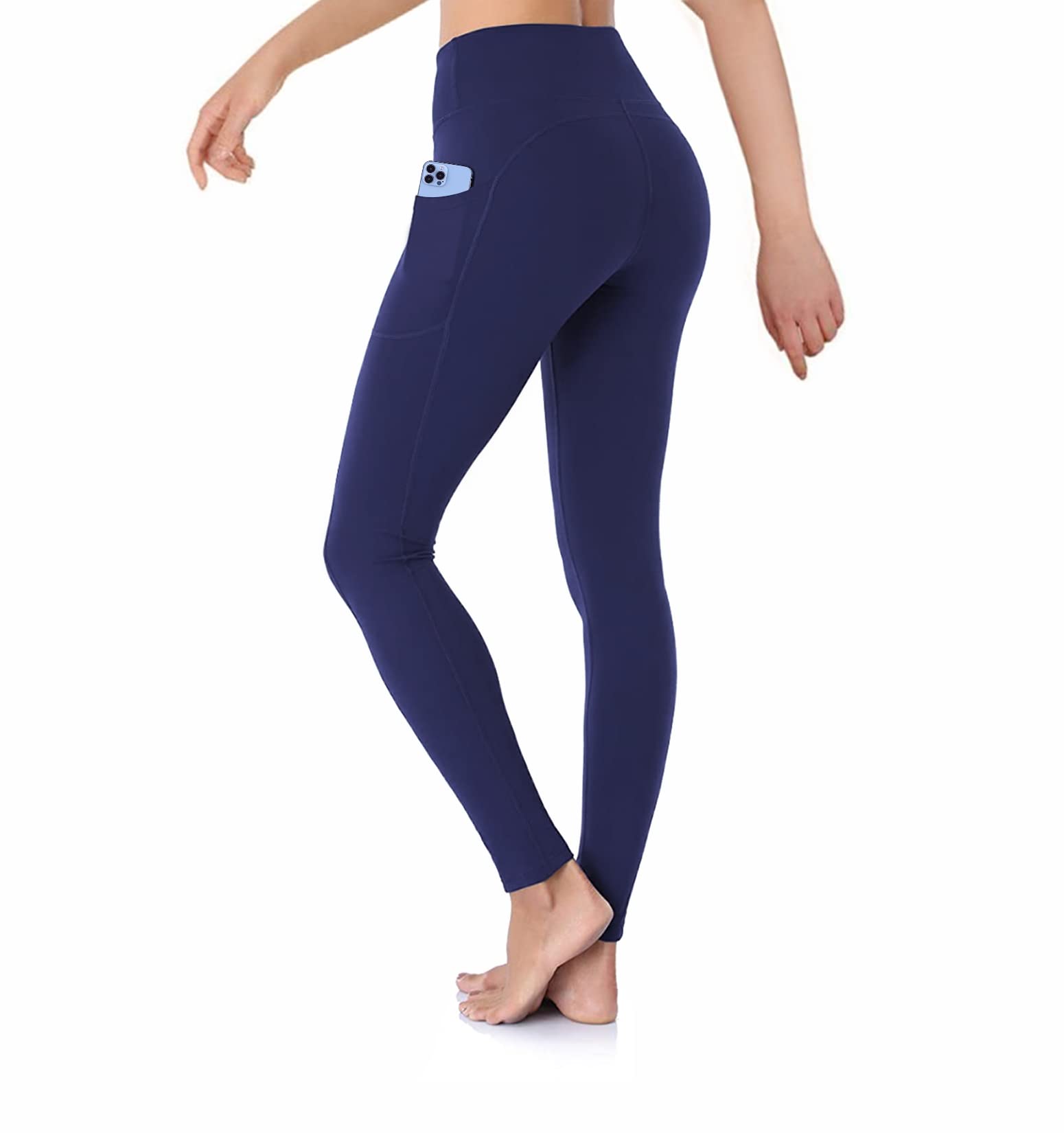 High Waisted Buttery Soft Navy Blue Leggings with Tummy Control & Pockets S-M-image-53aec238-034b-4c49-9aa7-b16651789a81-58213