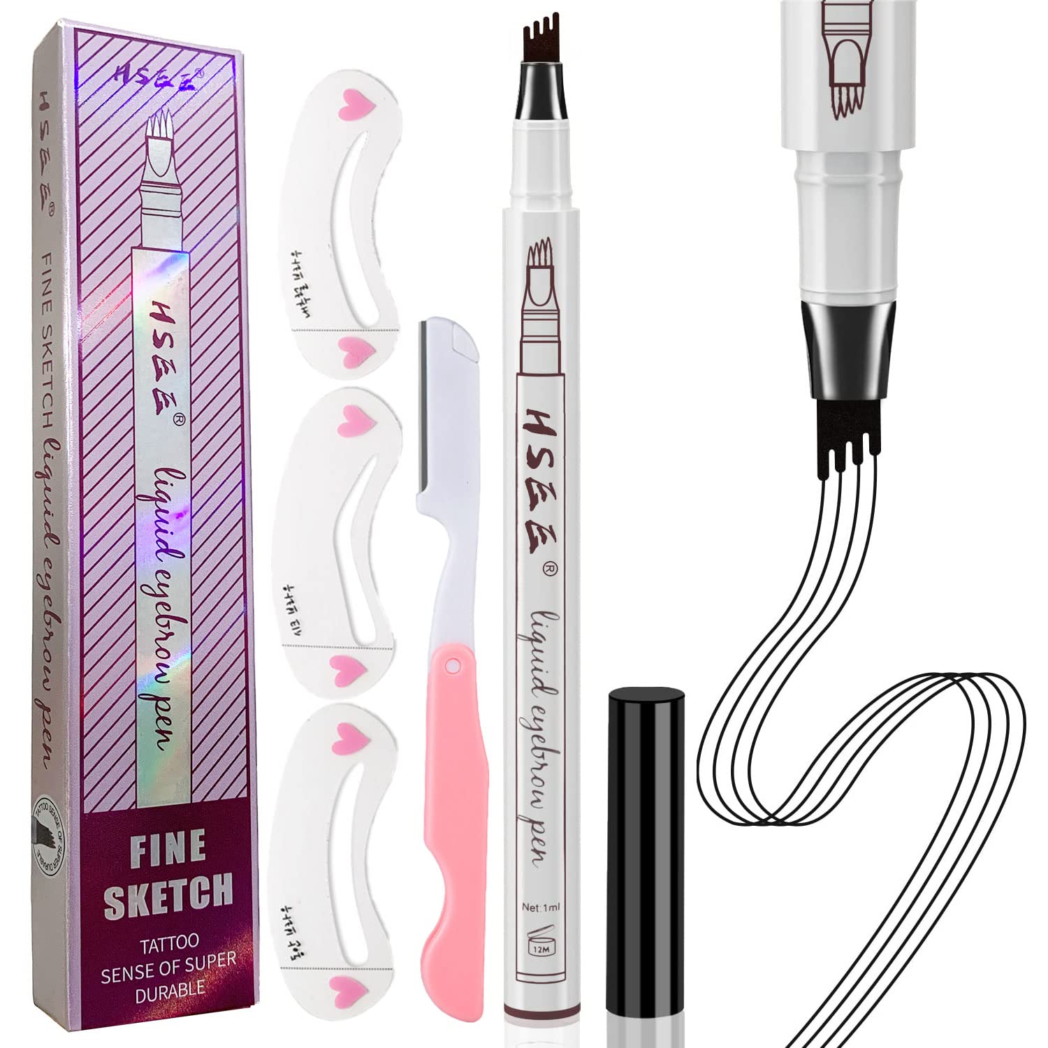 Waterproof Microblading Eyebrow Pencil - Natural Look, Long-Lasting, Dark Grey-image-89914a16-8372-4c89-b91c-a0405d0aea2d-68512