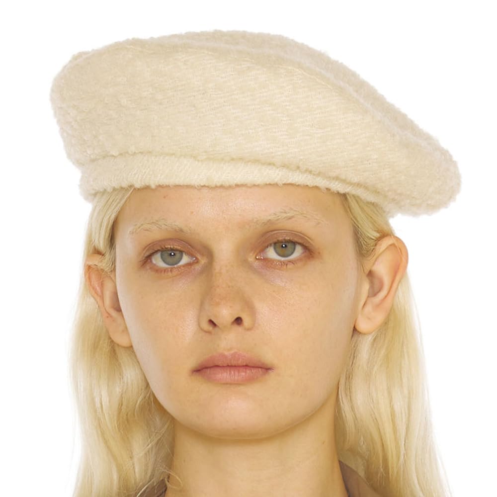 Men's Wool Blend Beret Hat - Bouclé Ivory M-L-image-ad5ec630-340d-4e0f-9af8-d4736465adab-114086
