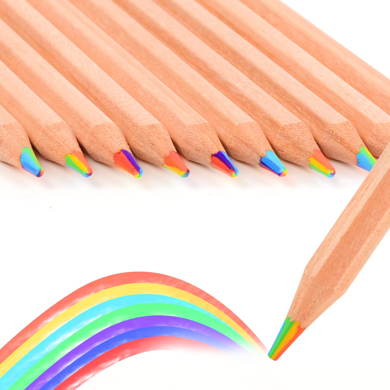 30-Piece 7-in-1 Rainbow Coloured Pencils for Kids - Fun & Creative Party Favours-image-990ae0b7-ceef-4d63-bb92-dbef28d95e58-59789