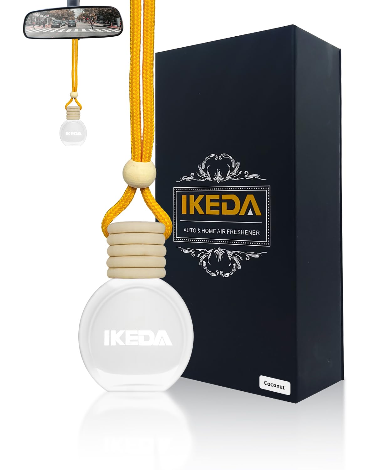 Ikeda Coconut Car Air Freshener | Long-Lasting Auto Perfume Diffuser with Real Oil | Odour Eliminator-image-938c5919-80ae-41ec-9207-e8d307cdaba7-33691