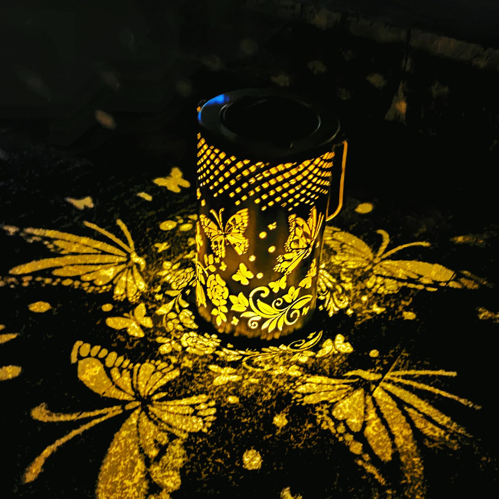 Neioaas Butterfly Solar Outdoor Lantern,Solar Garden Cutout Lawn