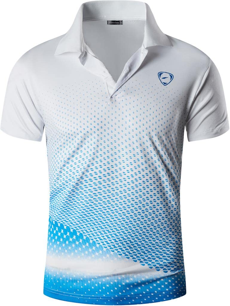 Men's Polo T-Shirt Quick Dry - White Blue 3XL-image-1ebb4635-700a-4885-ab60-35da3228be63-111371