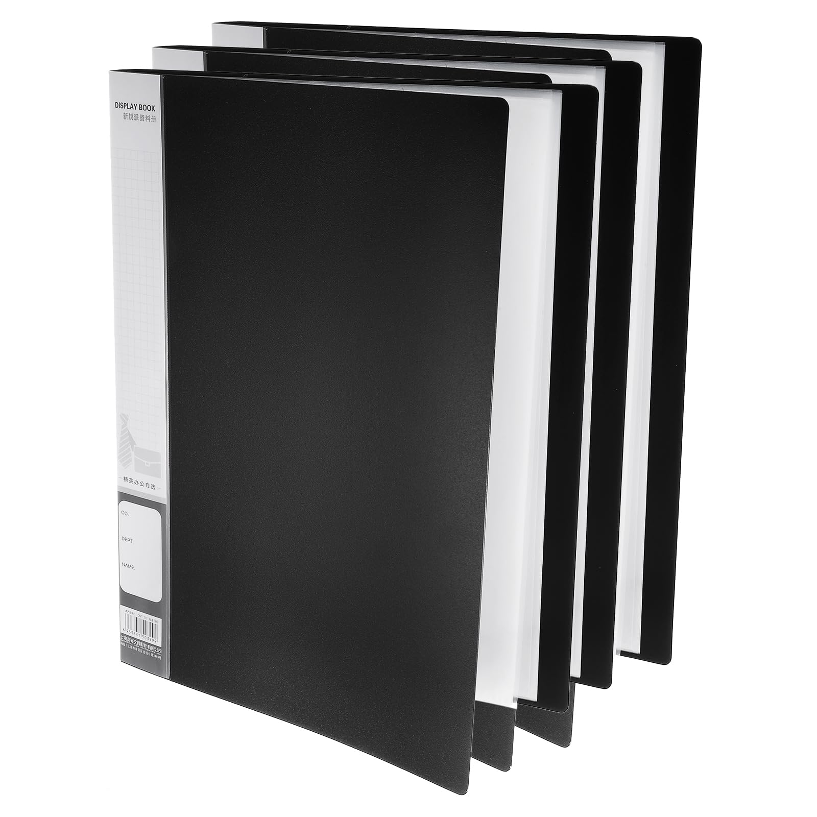 A4 40-Pocket Display Folder 3 Pack - Black-image-9969b1e4-c20e-49ca-9331-2f2c43639236-121900