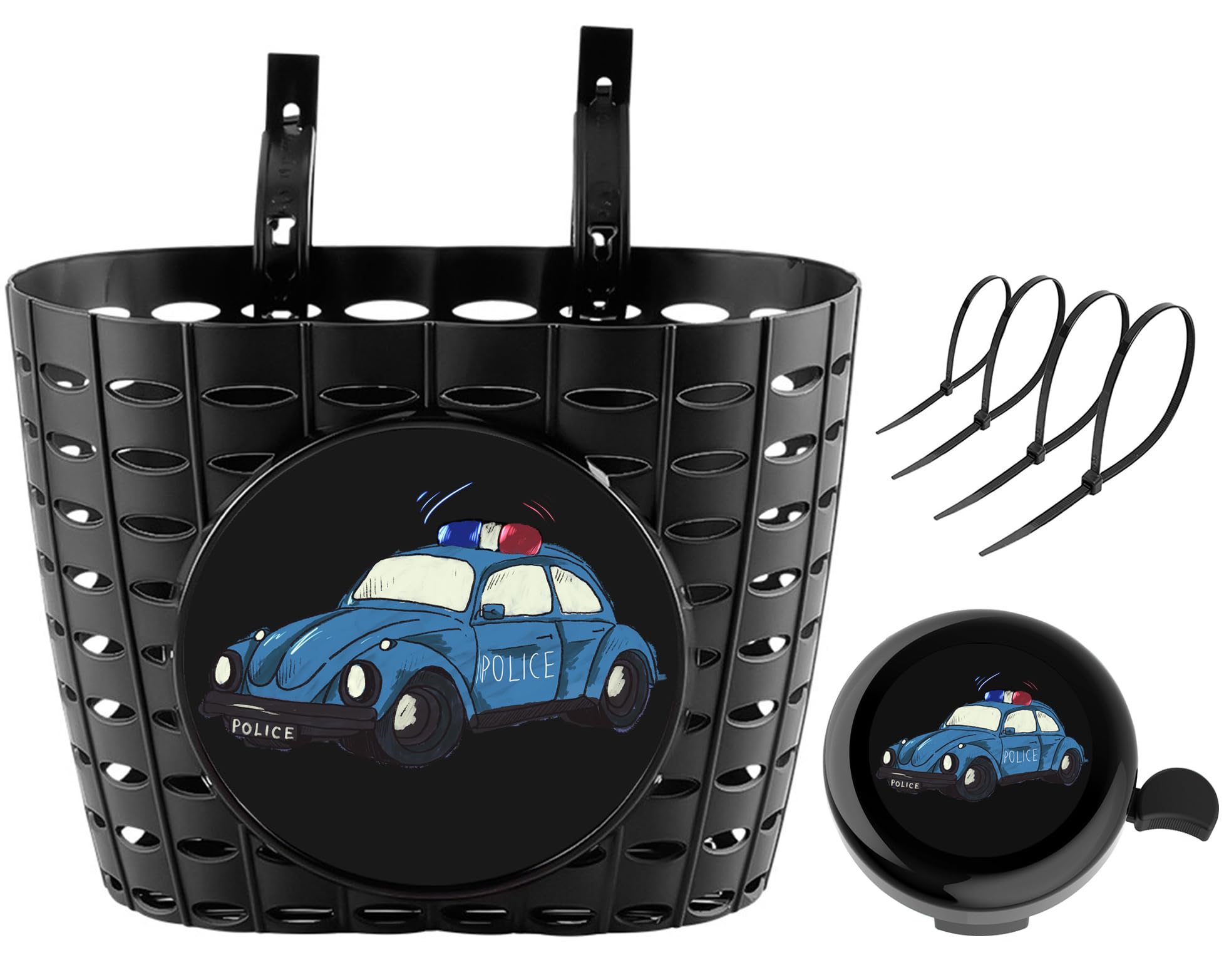 Kids Bike Basket with Bell - Police Car Style-image-bb6a4b77-4d6c-422e-a676-d64cb48eca31-93021