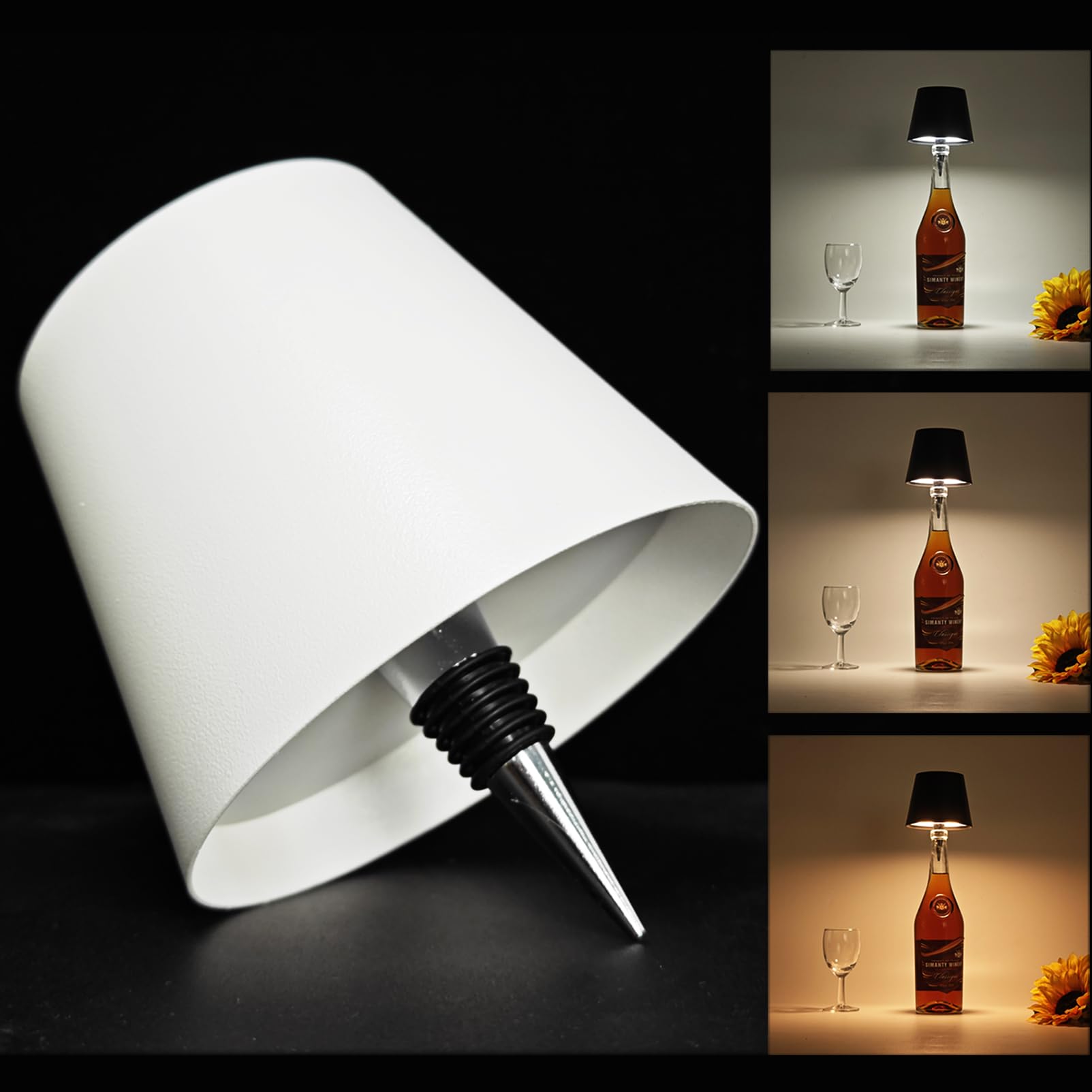 LED Wireless Bottle Light, 3 Colour Stepless Dimming, Rechargeable Touch Lamp for Home Décor, White-image-351744c7-6cfc-4724-a4b1-99a865eb5e77-66123