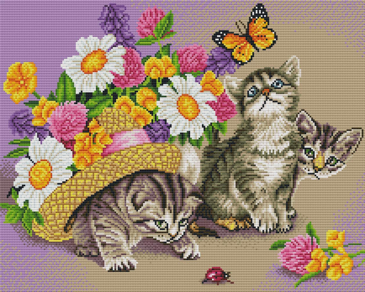 Abillyn Embroidery Cross Stitch Kits Three Kittens Stamped with-image-934bf646-76e2-4564-874a-94255ec28e7a-64805