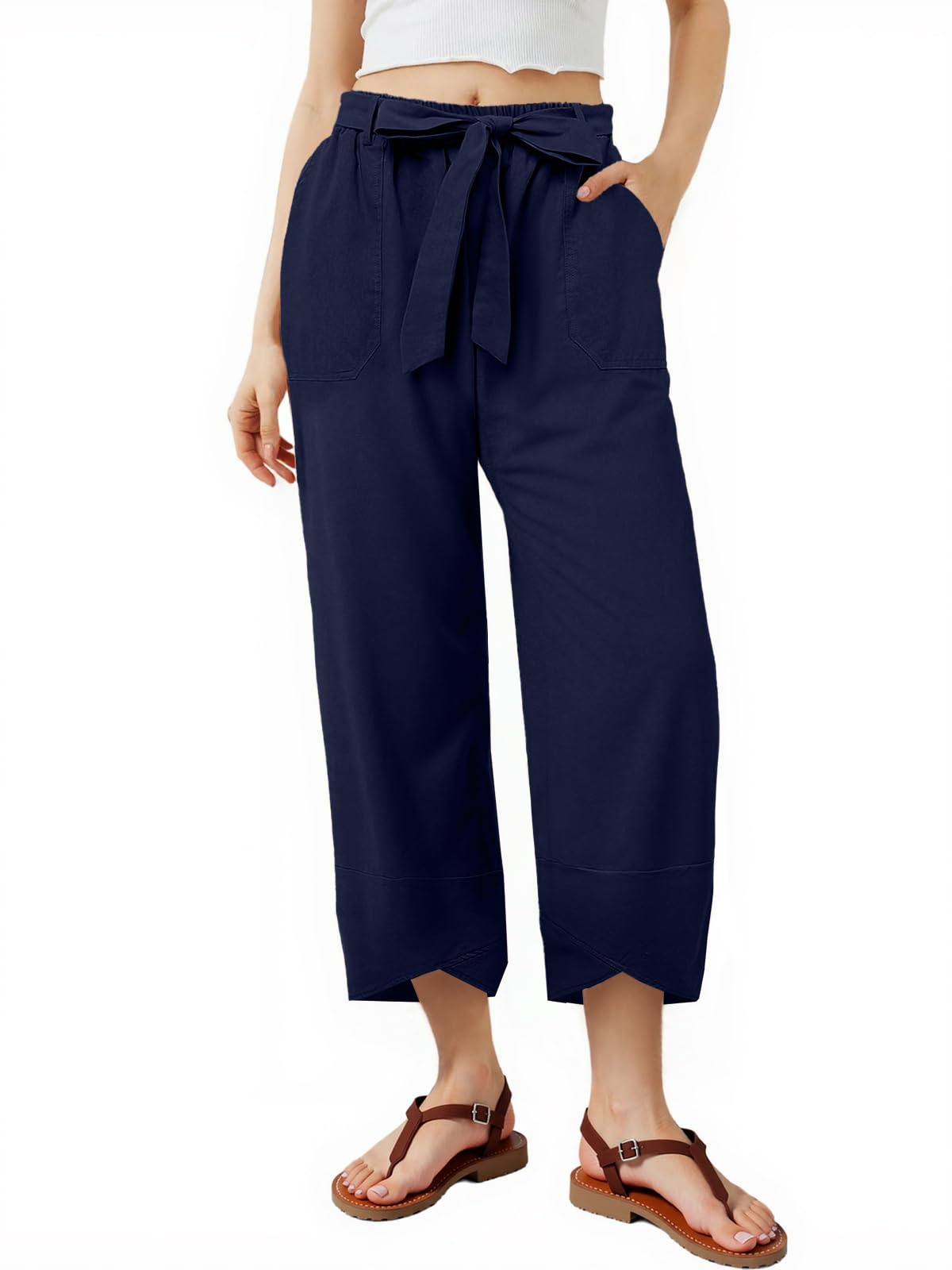 Women's Cropped Trousers Loose Fit - Navy XXL-image-987c2d68-d9c2-446e-b950-9d9ec3f59652-113978