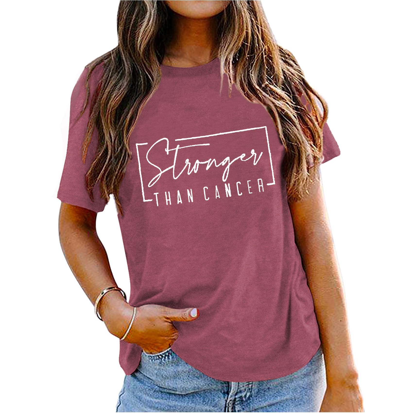 Women's Stronger Than Cancer T-Shirt - Pink L-image-fd628ee2-a36f-42e8-9a81-47a7ffeb8e46-108210