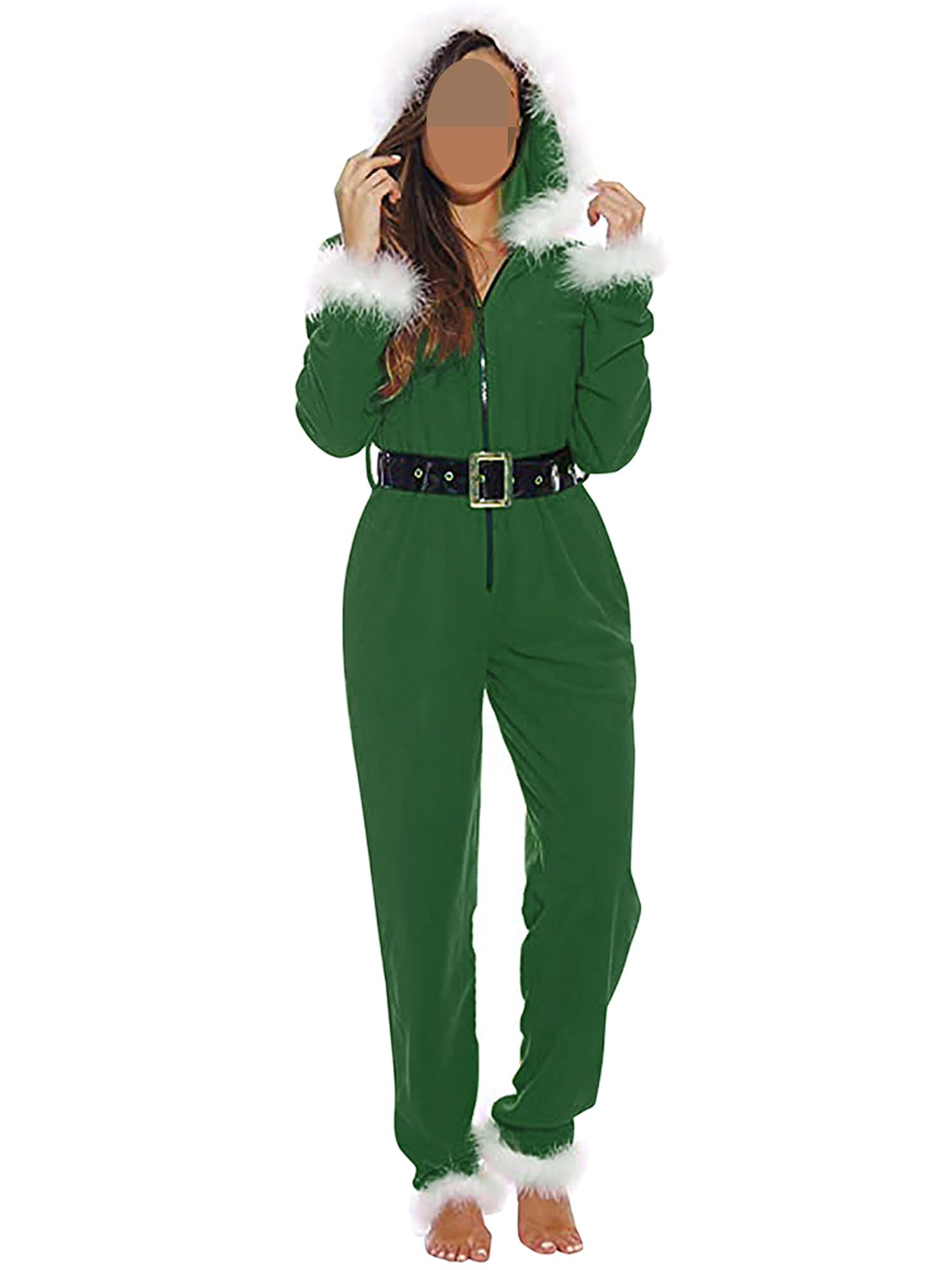 Women's Santa Jumpsuit Onesie - Green Size L-image-4b168f15-6e3e-40e2-89eb-607ae696d166-93436