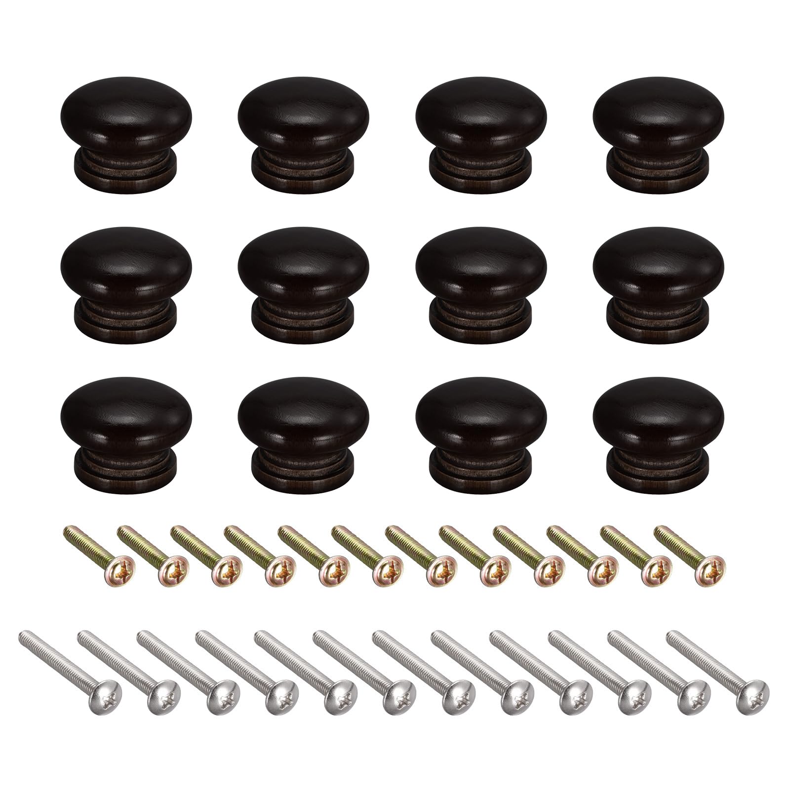 sourcing map Round Wood Knobs, Pull Handles for Drawer 12pcs 33x23mm-image-647f7f71-76ca-4fd4-a90e-841315d2344b-63028
