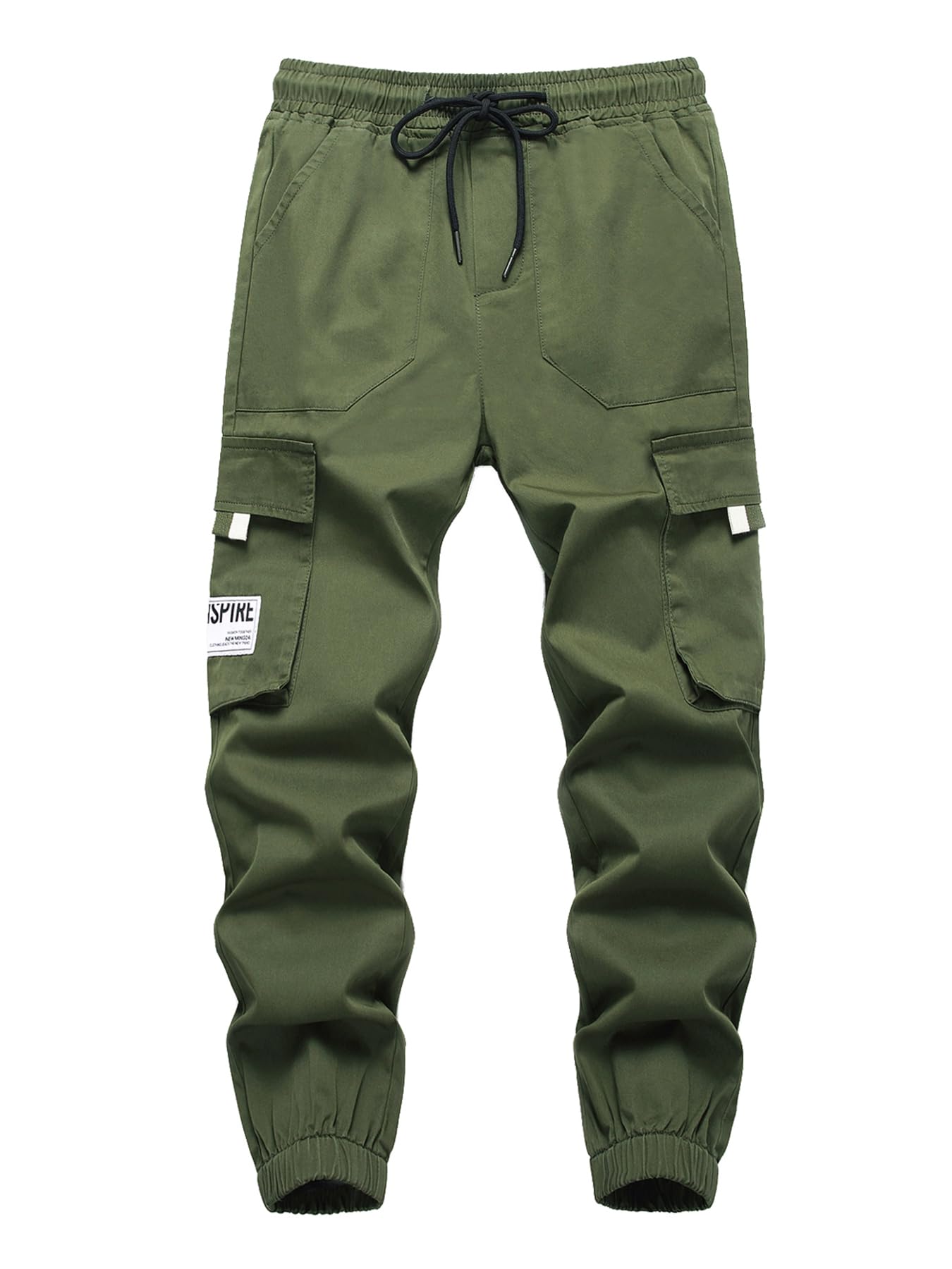 Boys Cargo Joggers with Pockets - Army Green 7-8 Years-image-666deb51-3d3d-43c3-bdad-73a7c560c3fb-104606