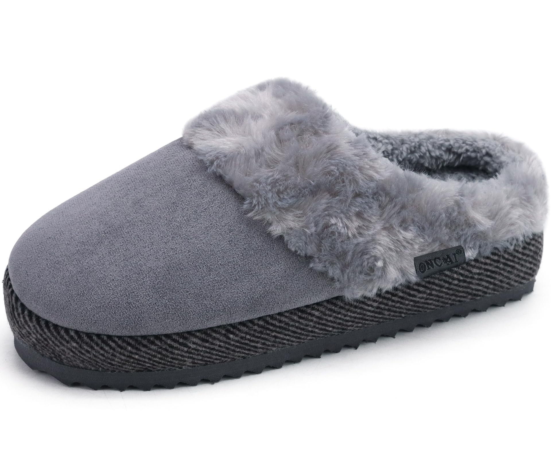Women's Faux Fur Slippers - Grey UK 3-image-82554e50-d78d-4240-9be6-280b21b1746b-106707