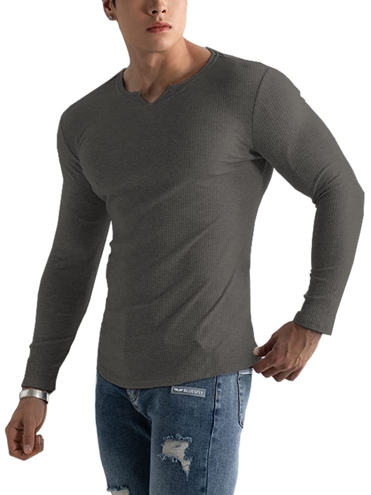 Men's Slim Fit Henley Tee - Light Grey S-image-5304c151-911e-42f4-82c2-f87f85291381-111217