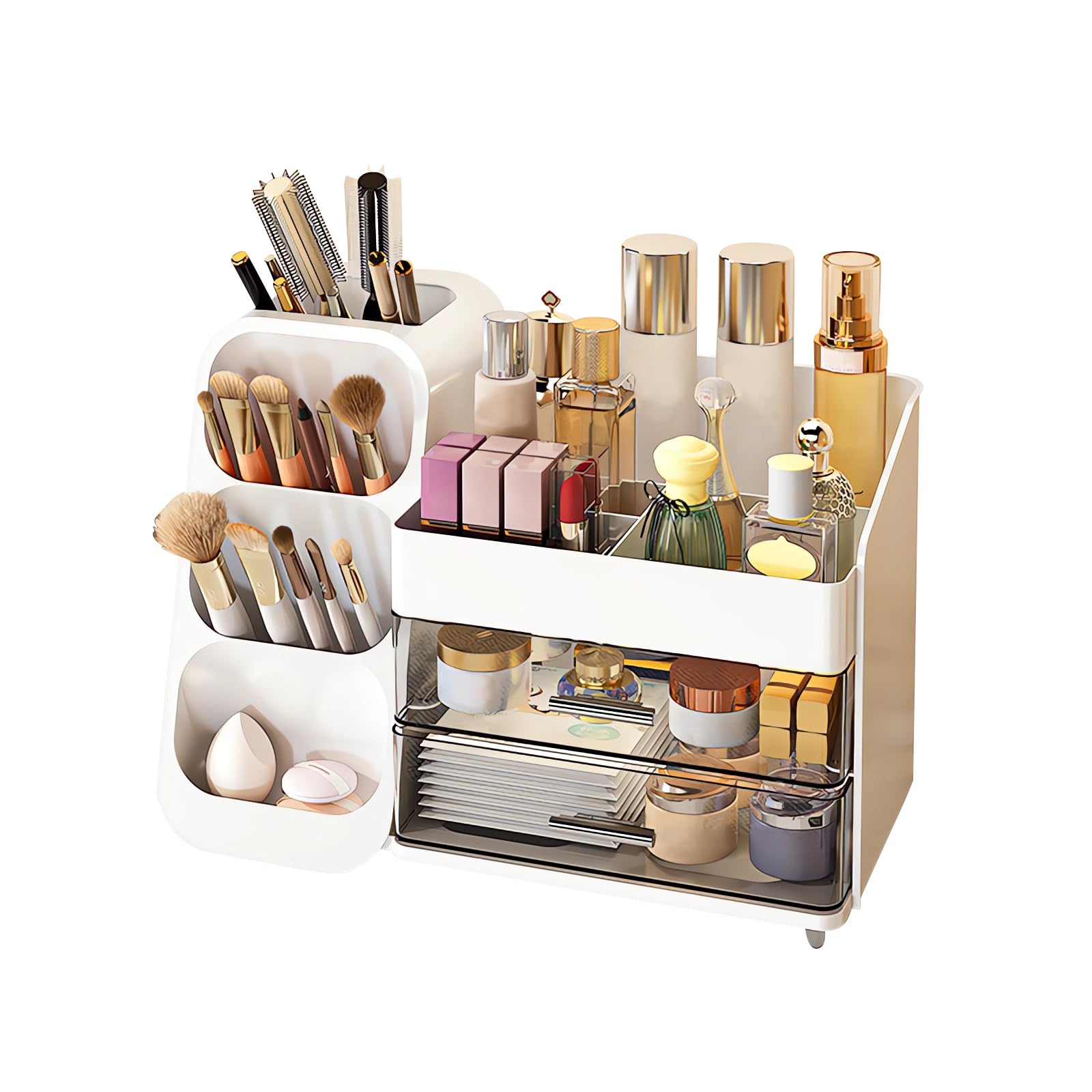 Makeup Organiser with Drawers - White-image-0f62e6b7-1d9a-4488-83d1-5583475e83a2-107908