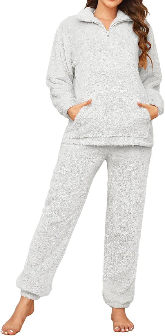 RITOSTA Women's Light Grey Fleece Pyjamas Set XL-image-a4d2d33b-aa2f-4d8a-8c29-50863452de6b-54822