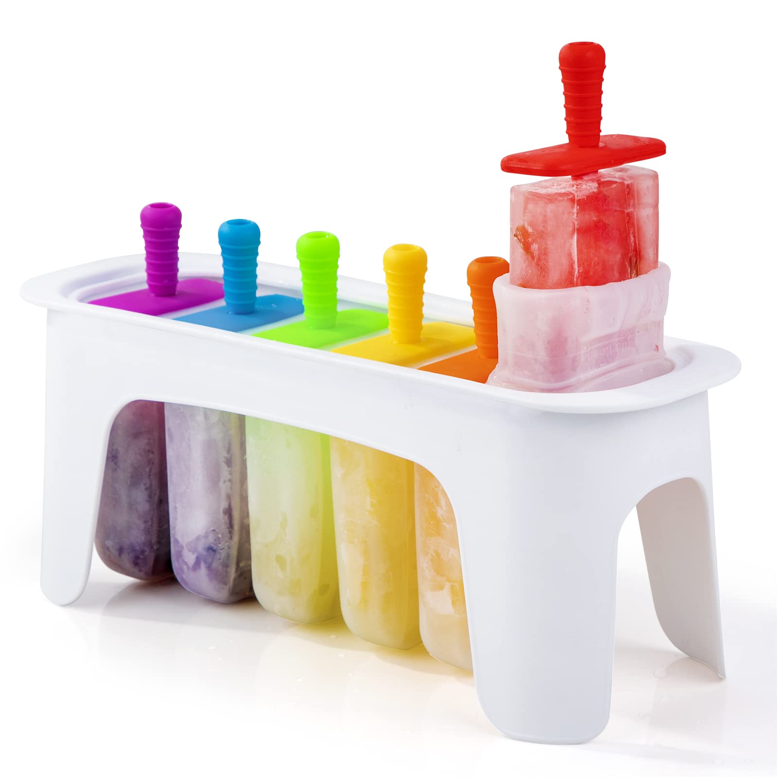Silicone Ice Pop Moulds Set of 12 - Multicolour Large
