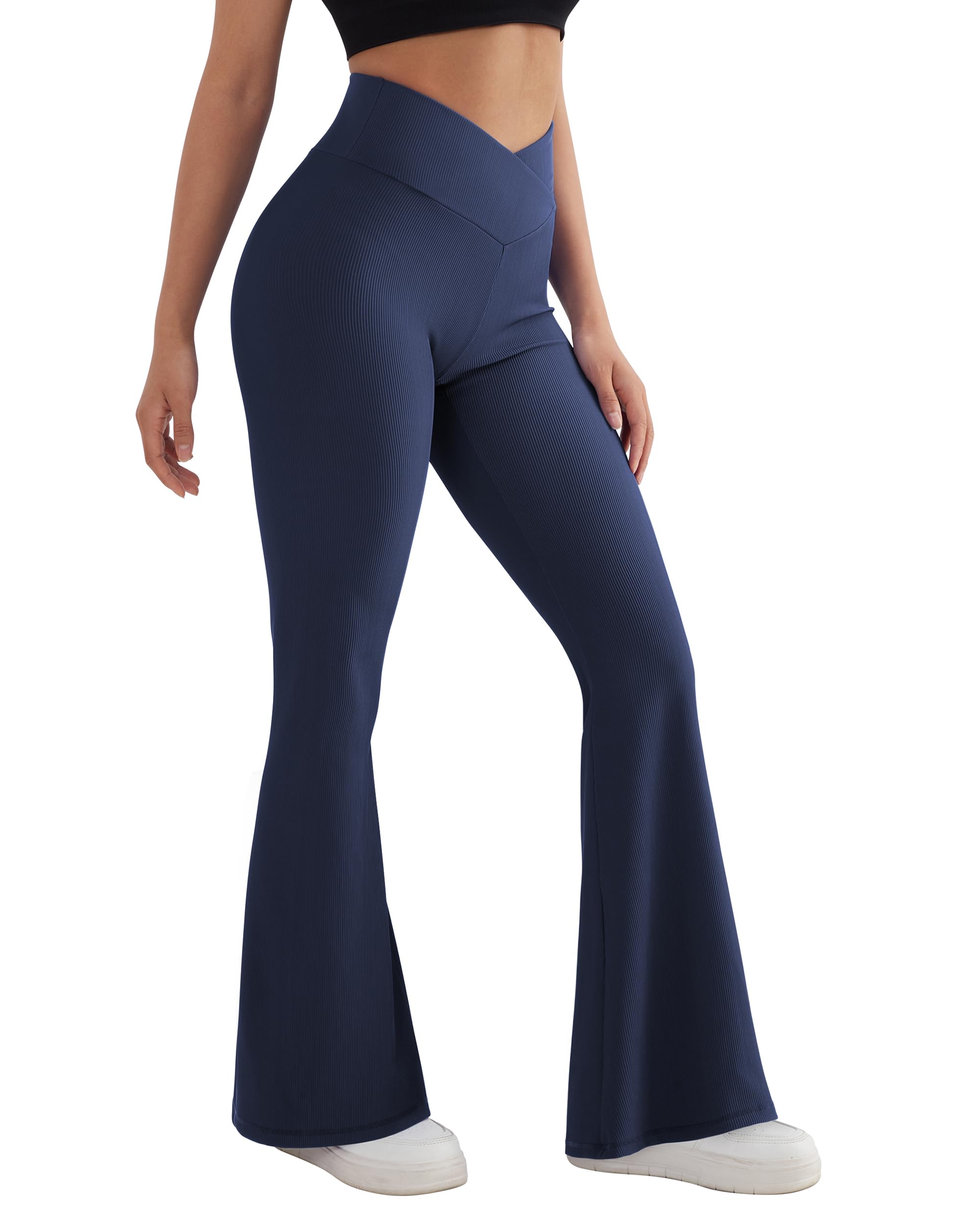 Women's Flared Yoga Leggings - Deep Blue 30"-image-800543e4-3799-44c0-b417-e77ab4a2b966-91621