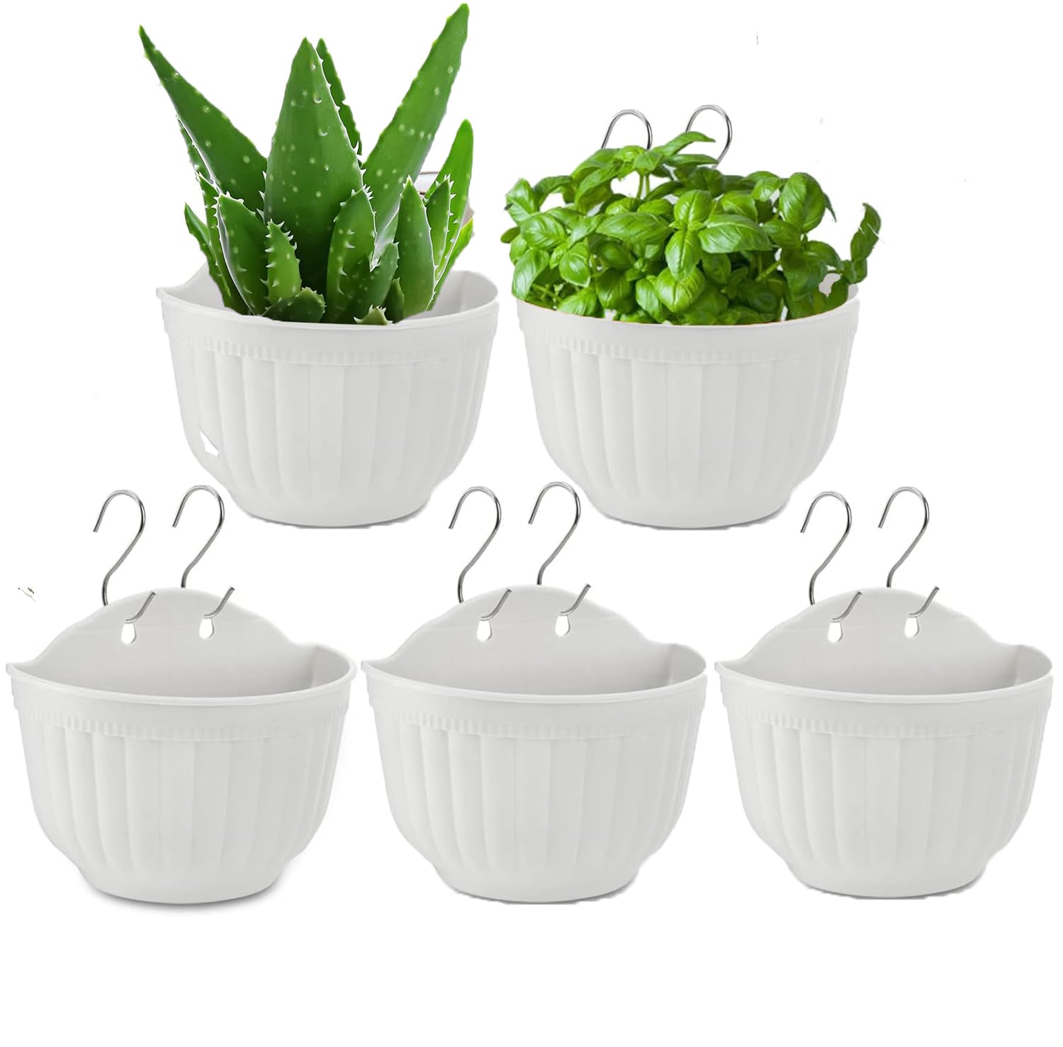 Wall Hanging Planter Pots with Hooks - 5 Colours One Size-image-6911f74f-9e8a-4f91-89ba-30605dd6dbd8-98368