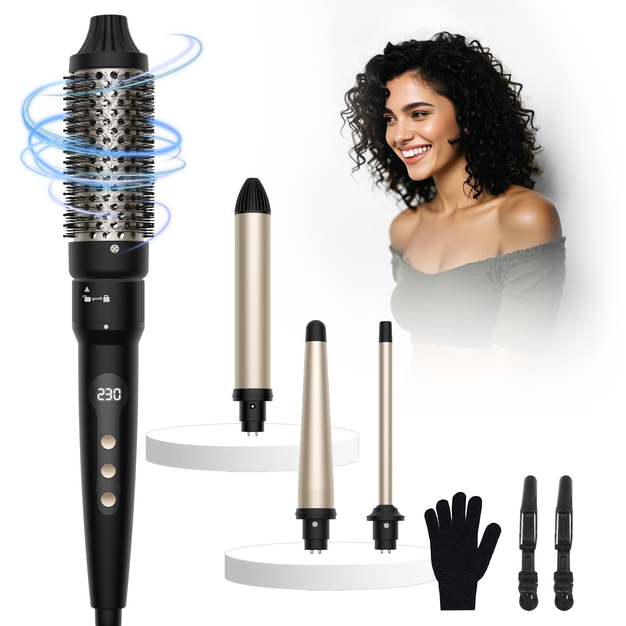 4 in 1 Hot Hair Brush Set - Black Gold 9/13-25/32/38mm-image-766c1181-7d17-47b3-ad4f-309f1e7bdcbb-2274