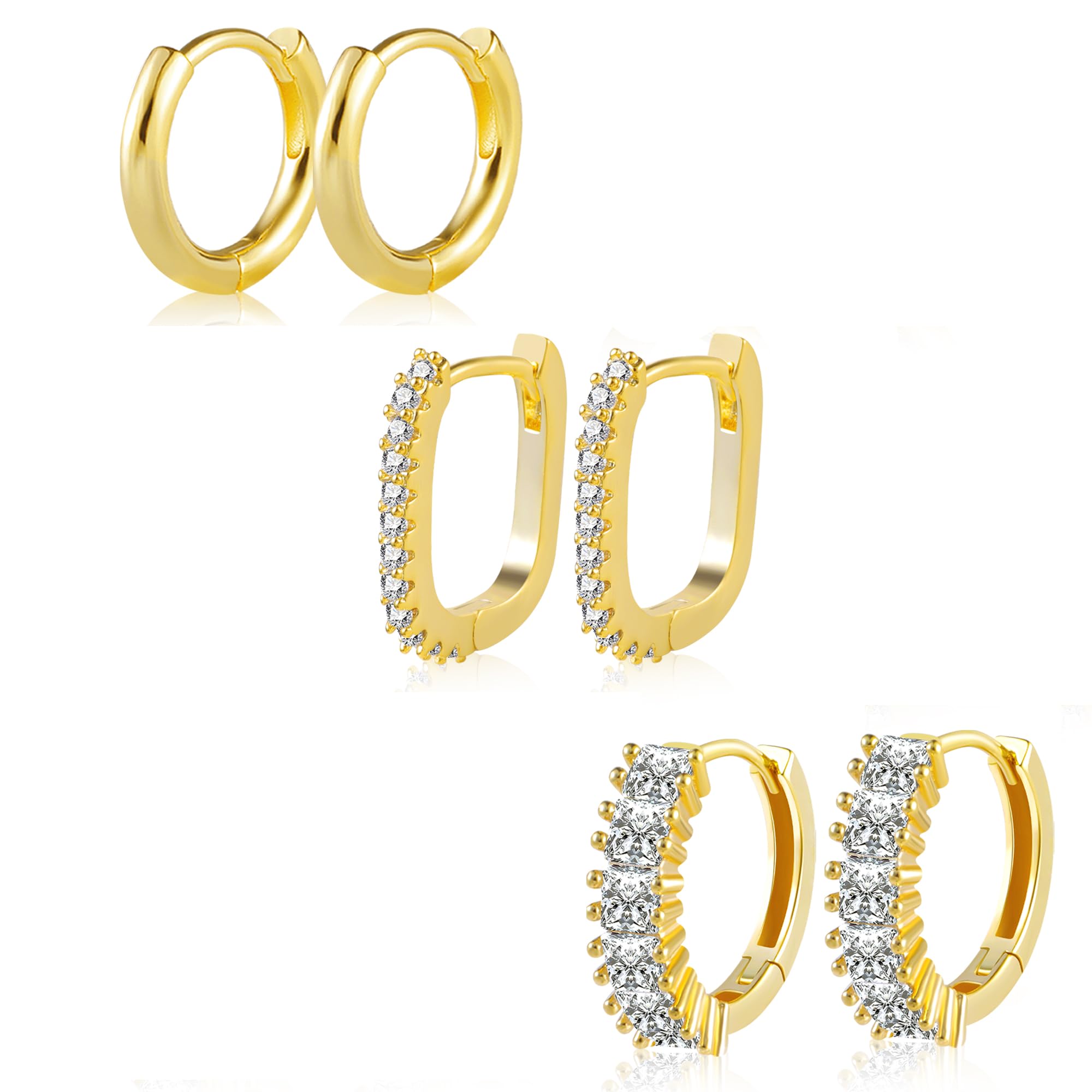 KISSPAT Hoops Earrings Set for Women, Gold Small 3 Small 14K Gold-image-f1c3acbd-6007-4da7-8575-52a6858cb2d0-27256