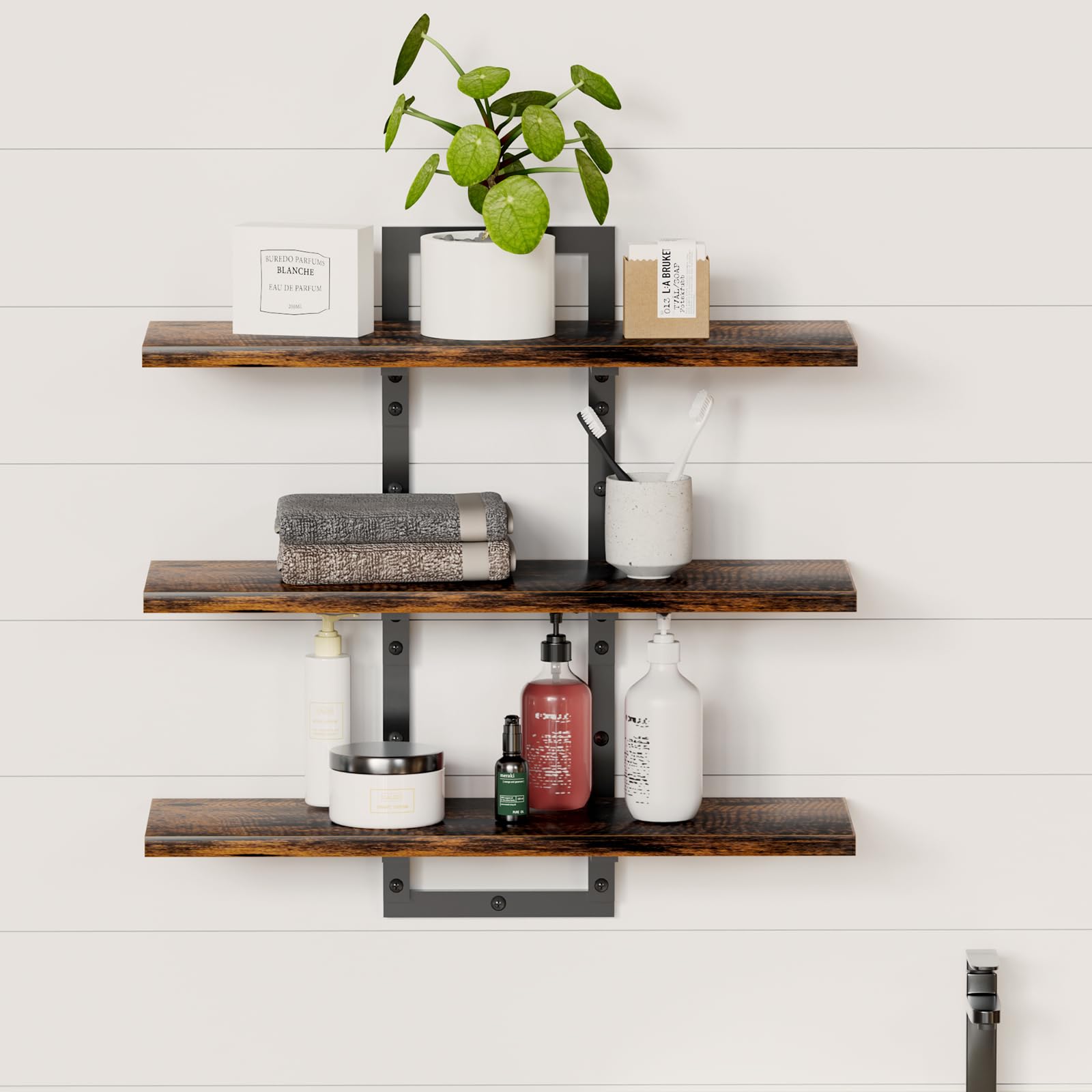 3 Tier Wooden Floating Shelves - Natural 42x15cm-image-2012c0d9-755d-4d9e-abd8-212b970561df-112925