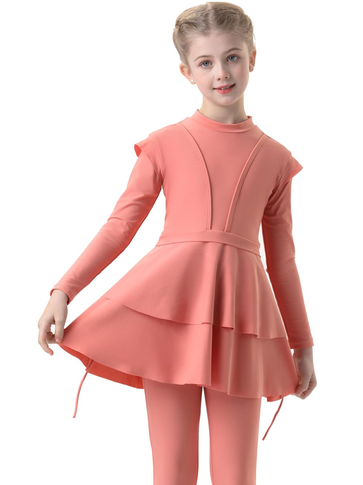 Girls 3 Piece Burkini Swimwear - Orange 100cm-image-dd097e14-316e-409a-a87e-69c790d68fd0-87769