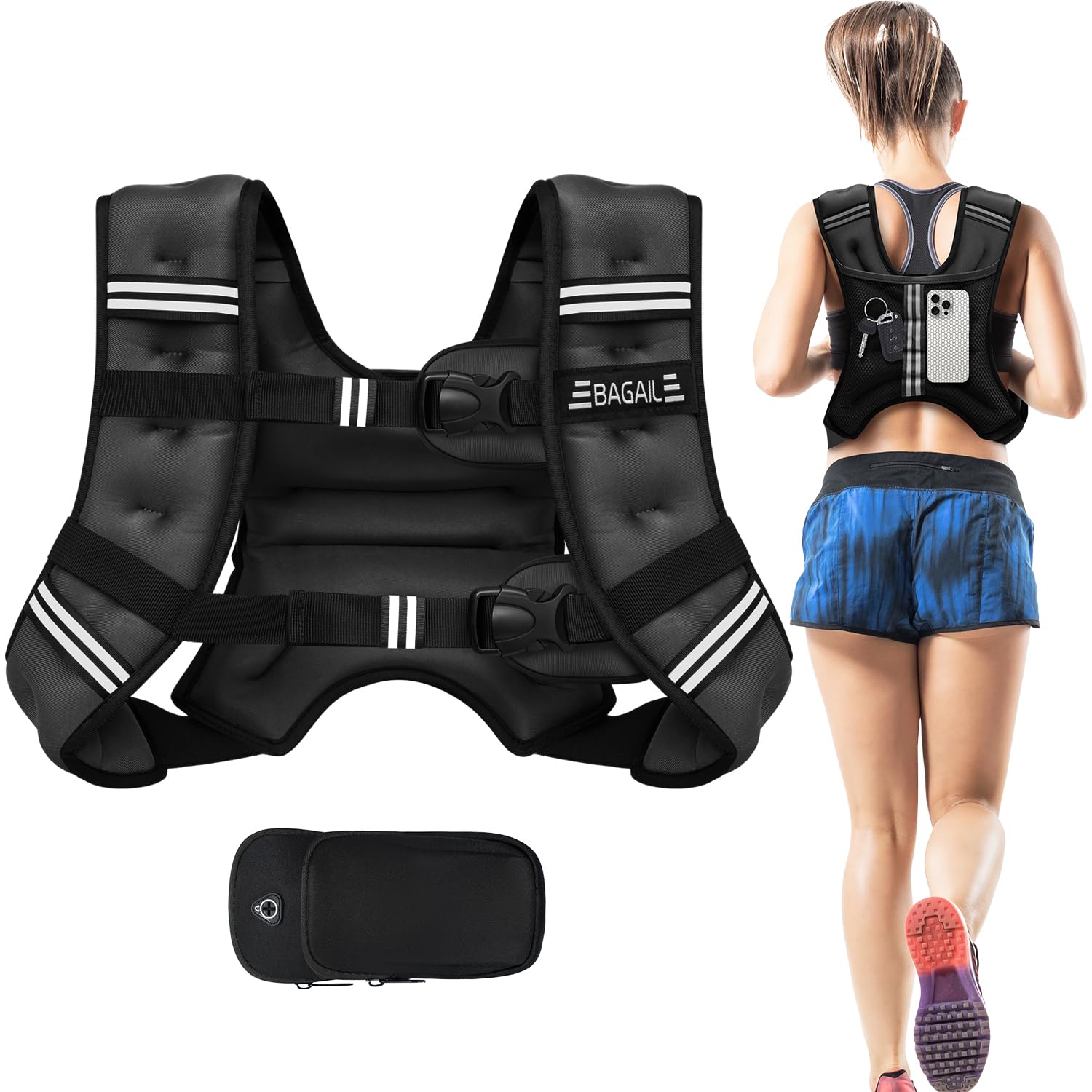 Weighted Training Vest Adjustable - Black 15 lb-image-712f4187-3fe2-468f-af57-14c8a574ce33-112861
