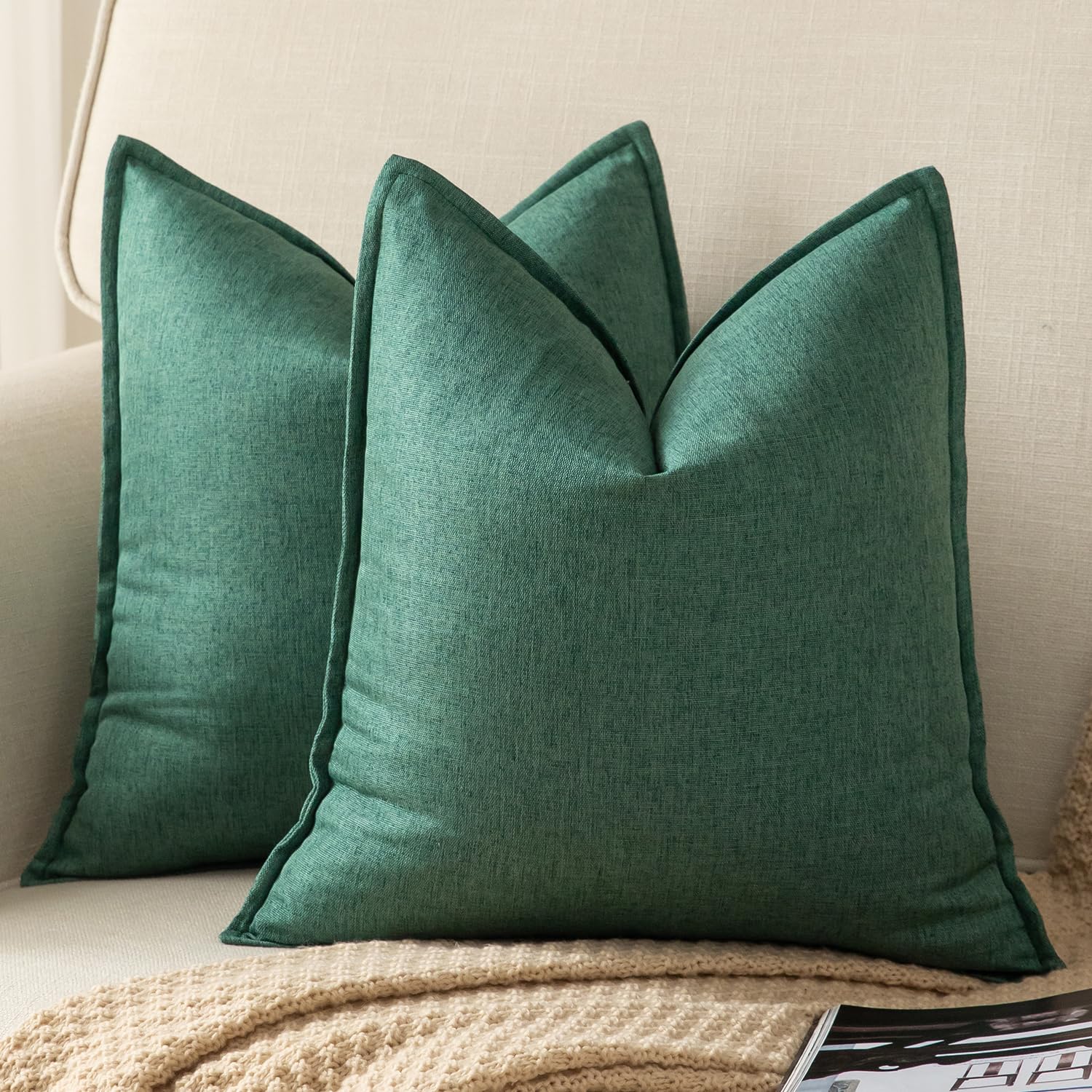 YAERTUN Pack of Decorative Linen Soild 2 18 x 18 45x45 cm Green-image-4f9e413b-1bc3-440f-96d9-4b96644fd524-49816