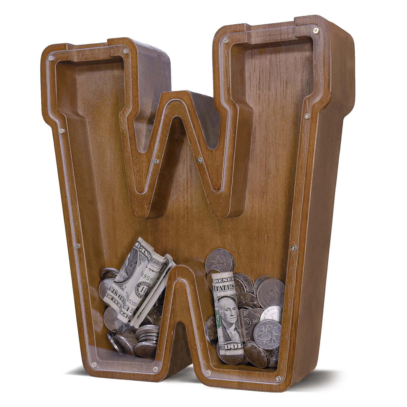 Wooden Letter Piggy Bank - W 12"-image-dbd52708-1227-4752-b010-a8238a53f634-112898