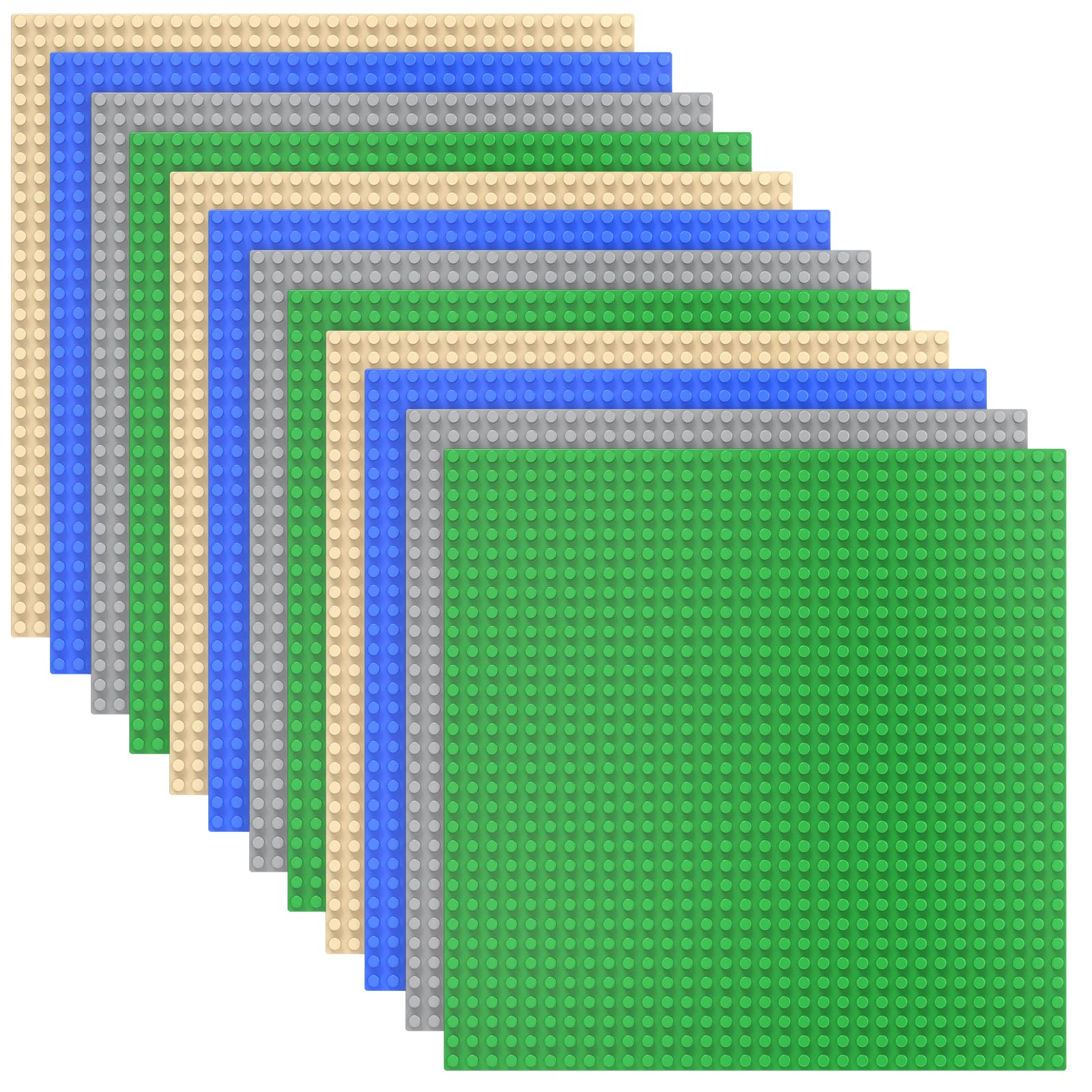 Building Baseplates 12 Pack - Green Blue Grey Sand-image-852a2d7d-796c-4cfb-a288-20db3f85d61a-123470