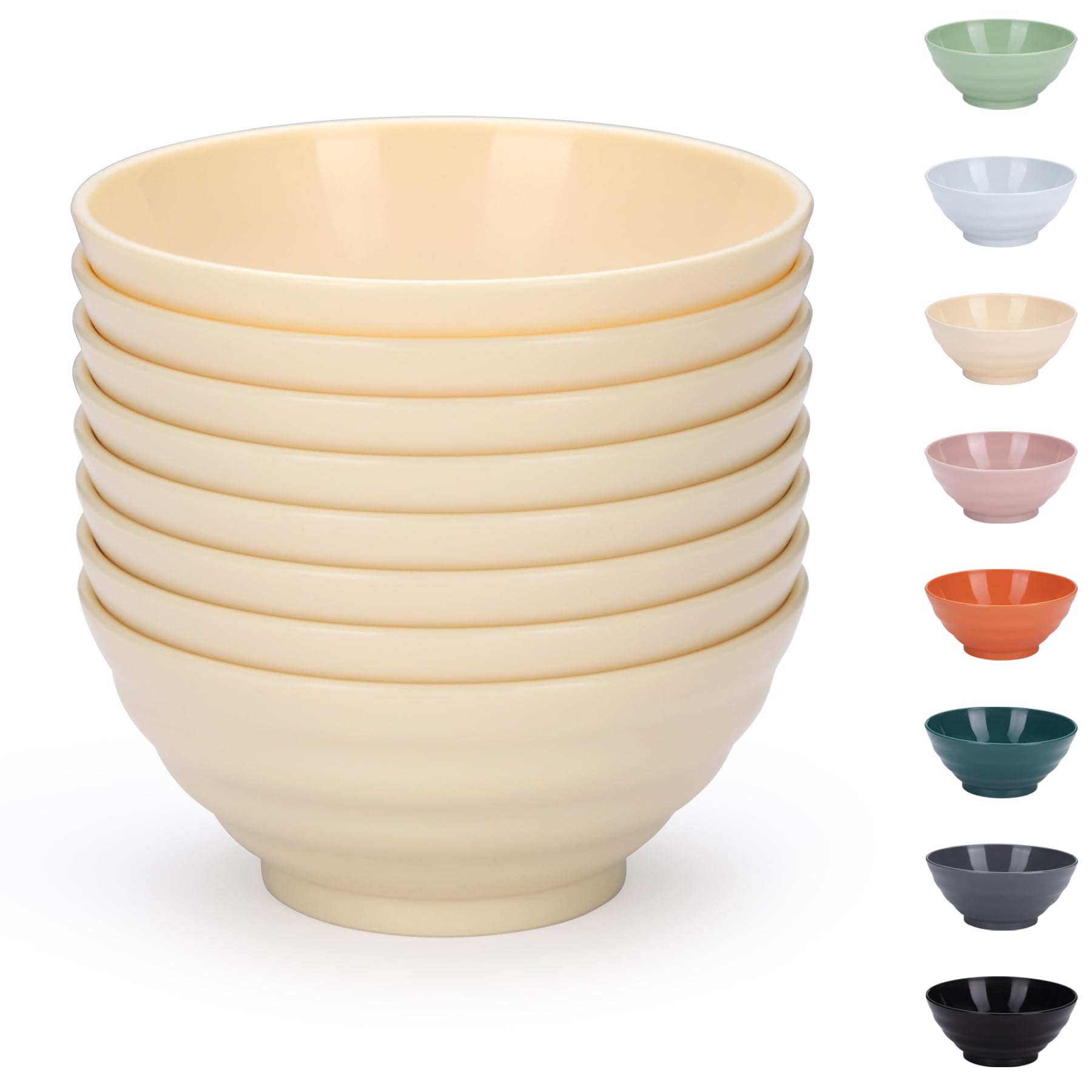 Evanda 8-Piece Unbreakable Plastic Bowls Set, 750ml, Cheese White-image-96a6f99b-da6c-4921-a2b0-791af9ebff69-53535