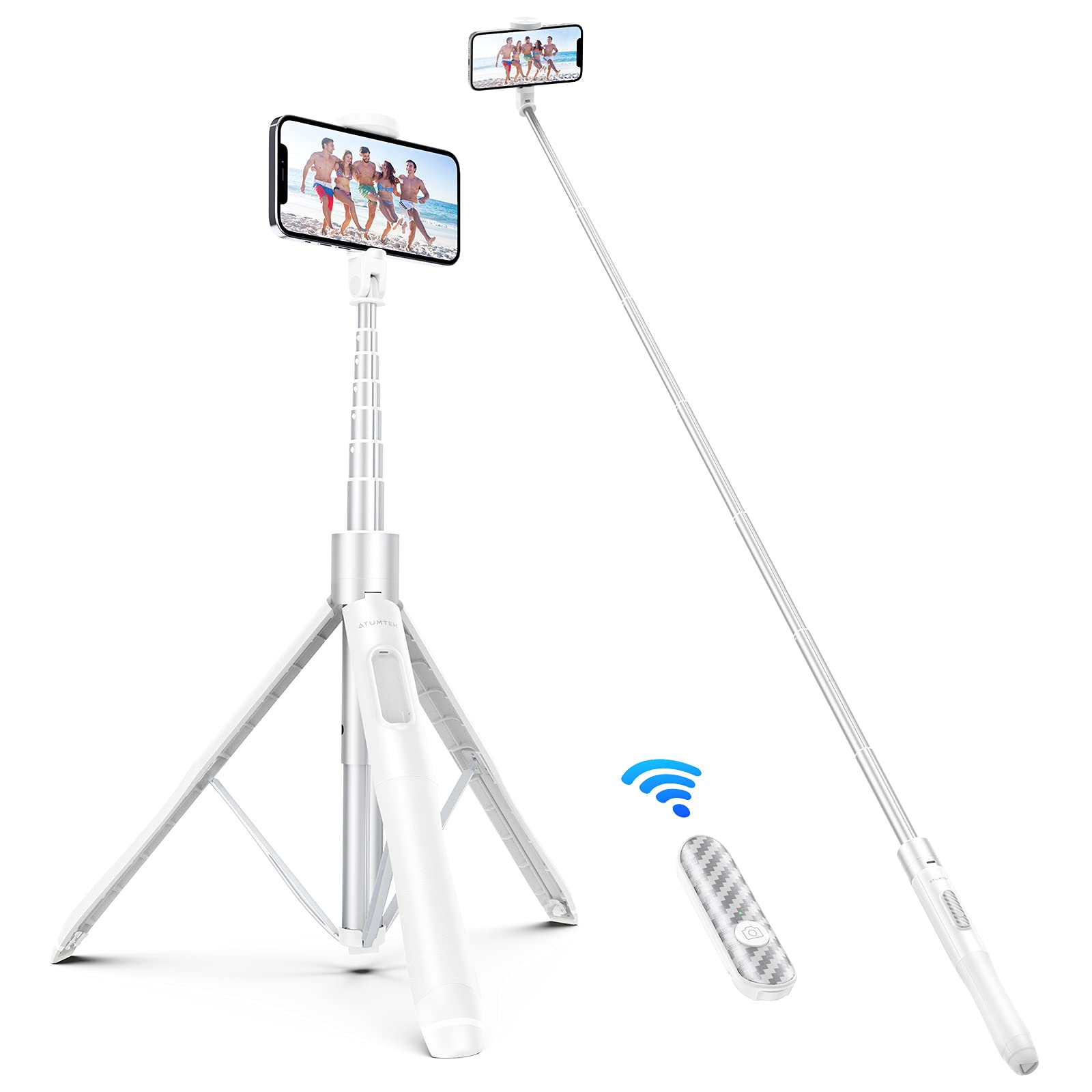 ATUMTEK Selfie Stick Tripod with Bluetooth - White 1.5m-image-75bd17eb-faa4-4b49-9c11-2c06480e8e3f-104093