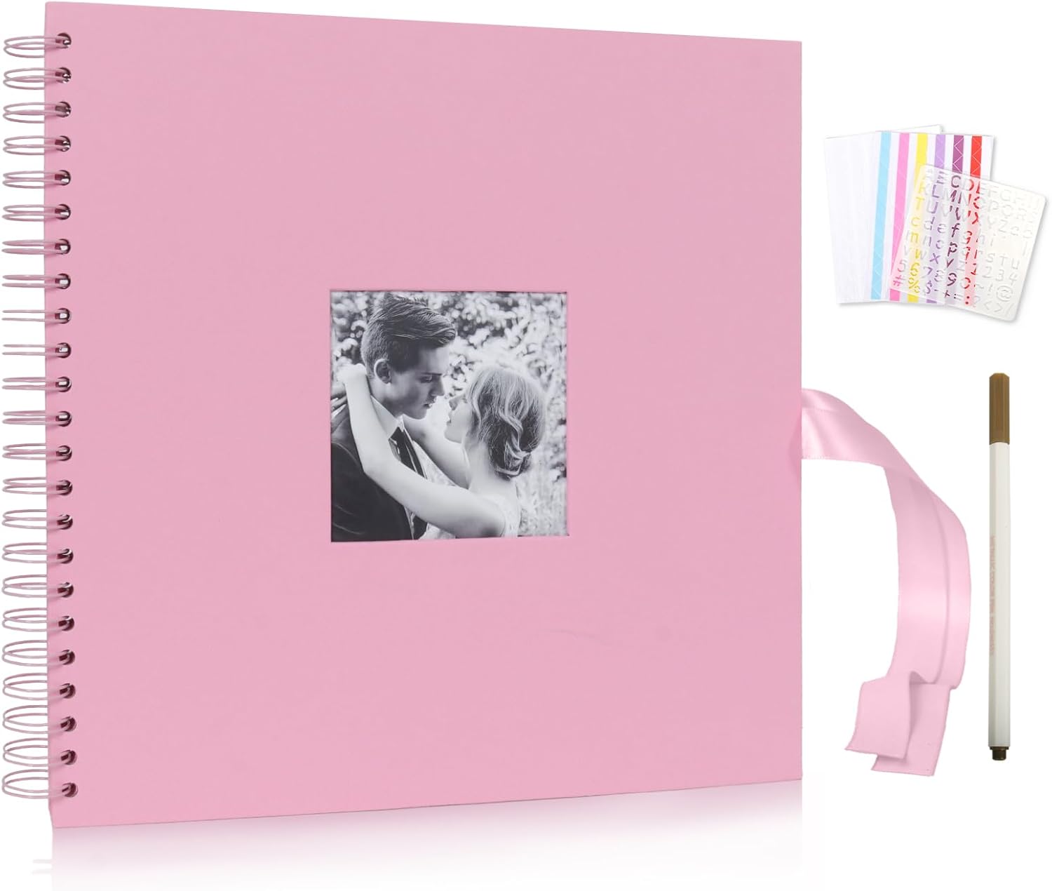DIY Scrapbook Album with Ribbon - Pink 12Inch-image-87494820-3030-408a-a959-af7ce0ad0ffe-103671