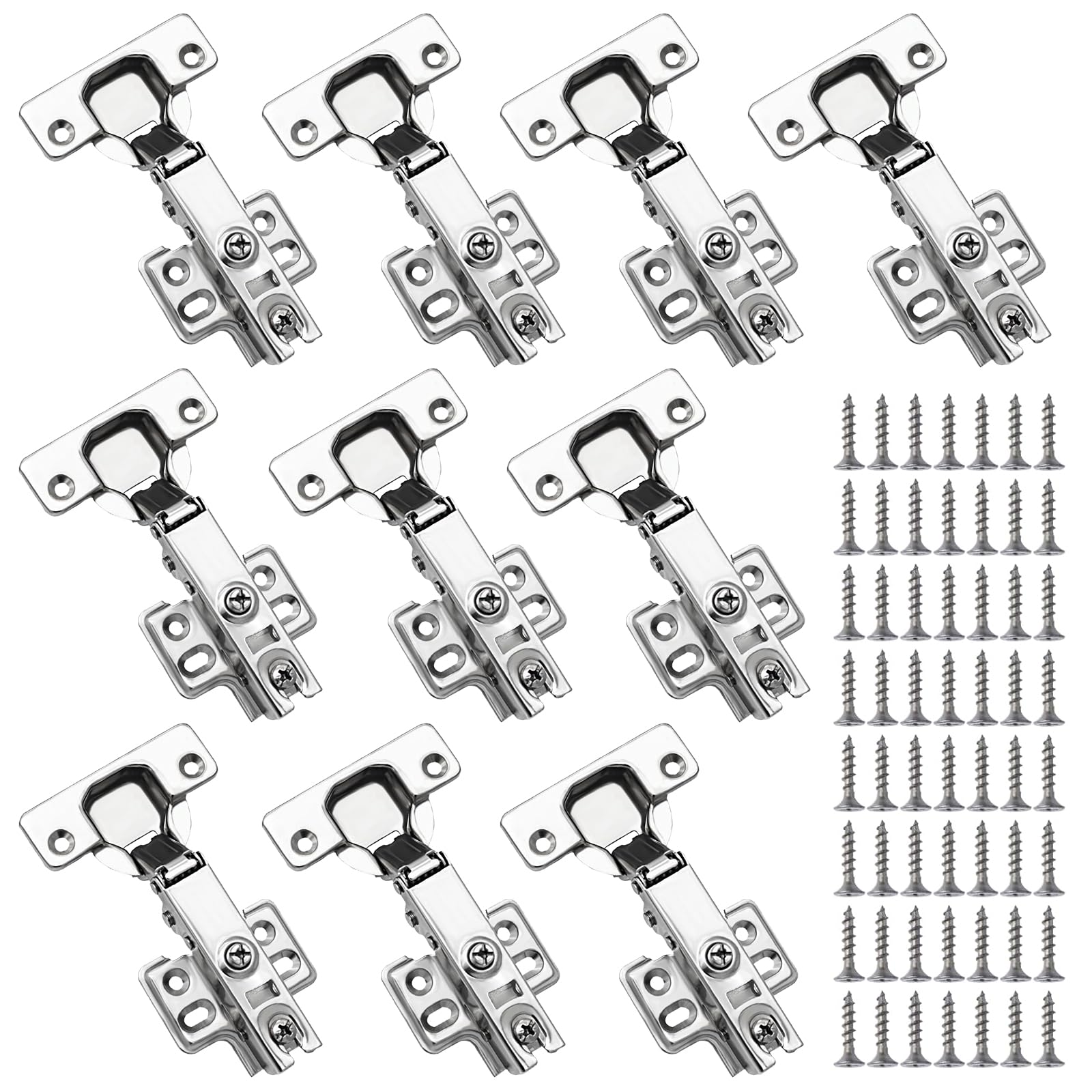 Soft Close Cabinet Hinges 110° Pack of 10 - Silver-image-7b13d95e-55be-42ef-a416-58538cd7a738-101976