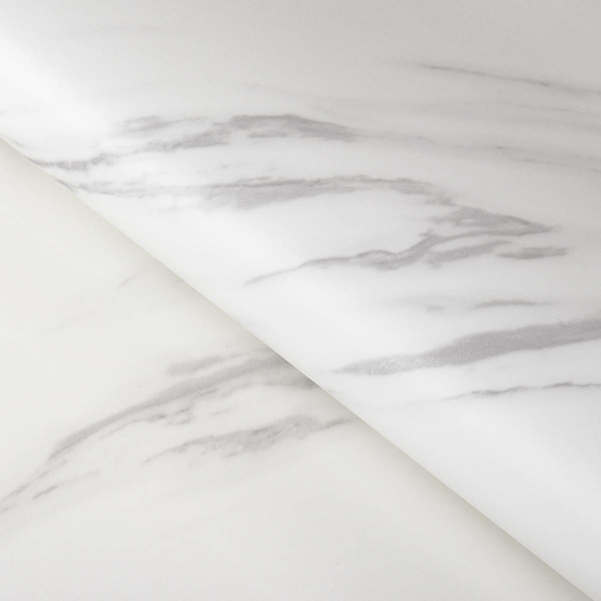 Self Adhesive Marble Wallpaper Roll - Waterproof Vinyl Wrap for Kitchens & Bathrooms, 30CM×5M, White & Grey