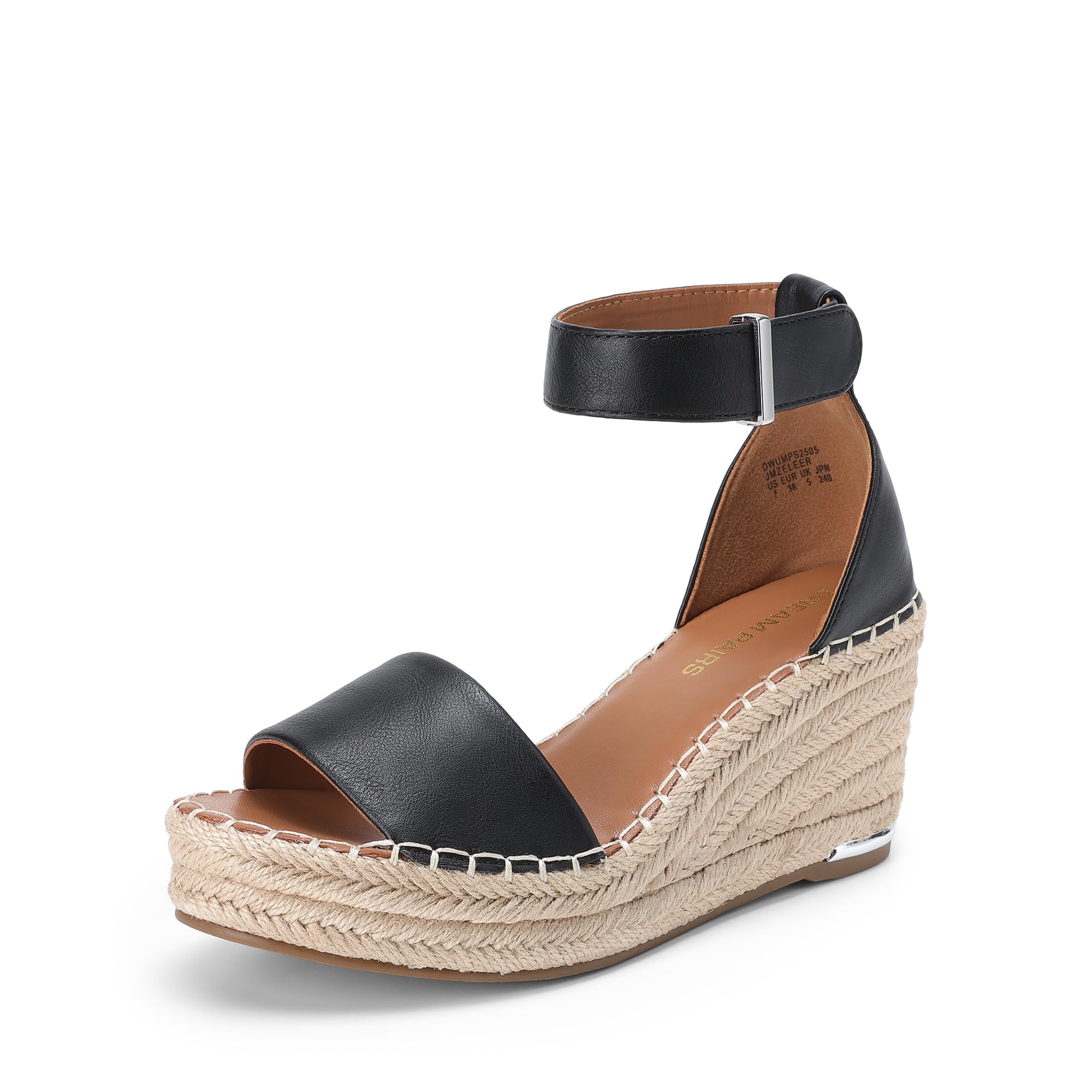 Women's Espadrille Wedge Sandals - Black UK 6.5-image-96e5a4b9-caff-4db8-a1e7-713f4641300c-108812