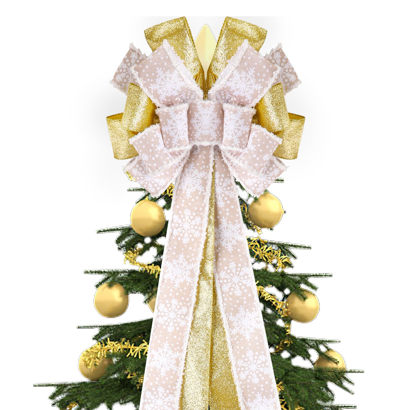 PEUTIER Christmas Tree Bow, Inch Large 47.2x11.8 Gold, Gold Xmas-image-0f2760cd-3f23-4bca-9b18-e49ebf53251a-59247