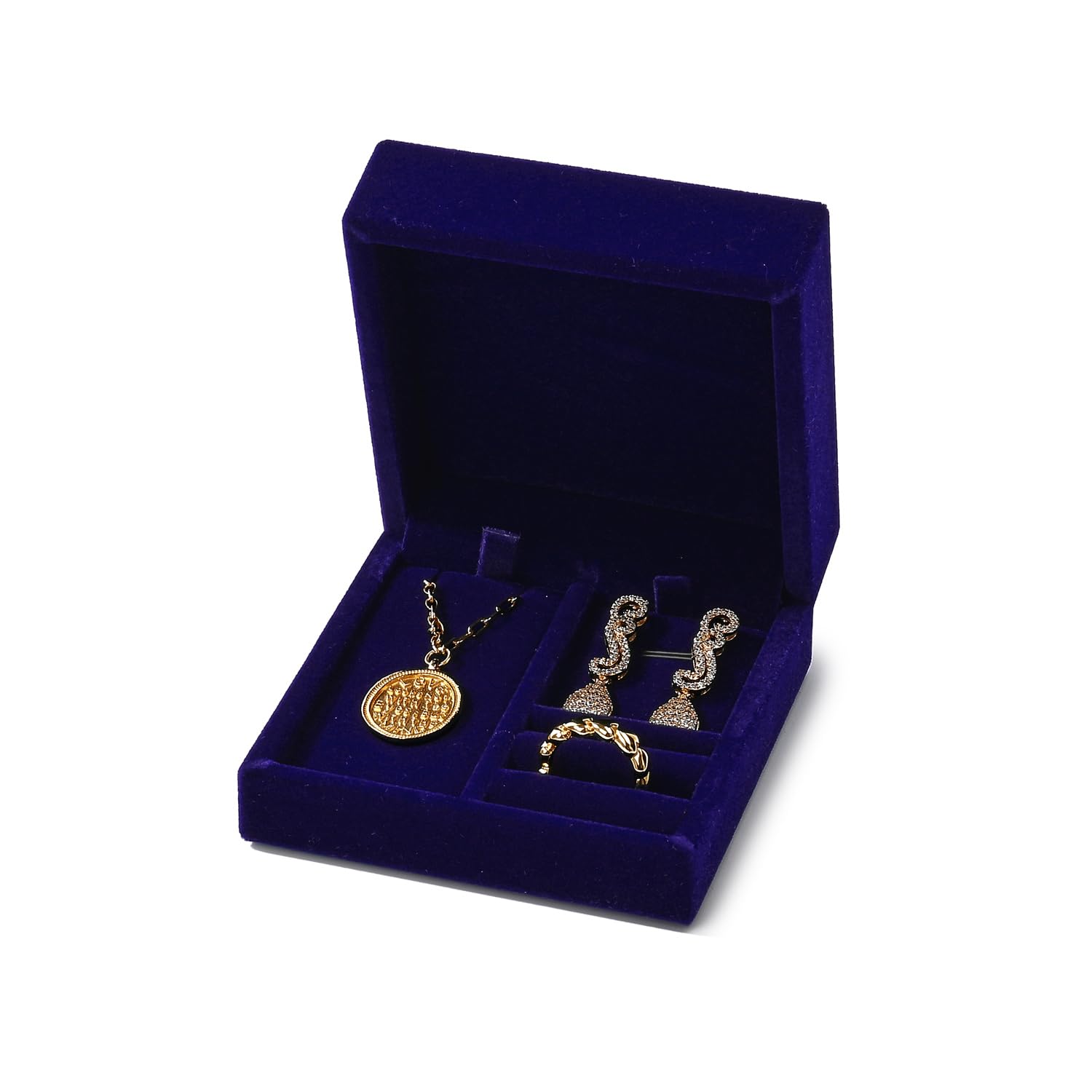 Jewellery Organiser Box Velvet Storage Case - Blue 9x9x4.5-image-51eb67e0-7056-44e0-b52c-66b55d0d9dcc-94560