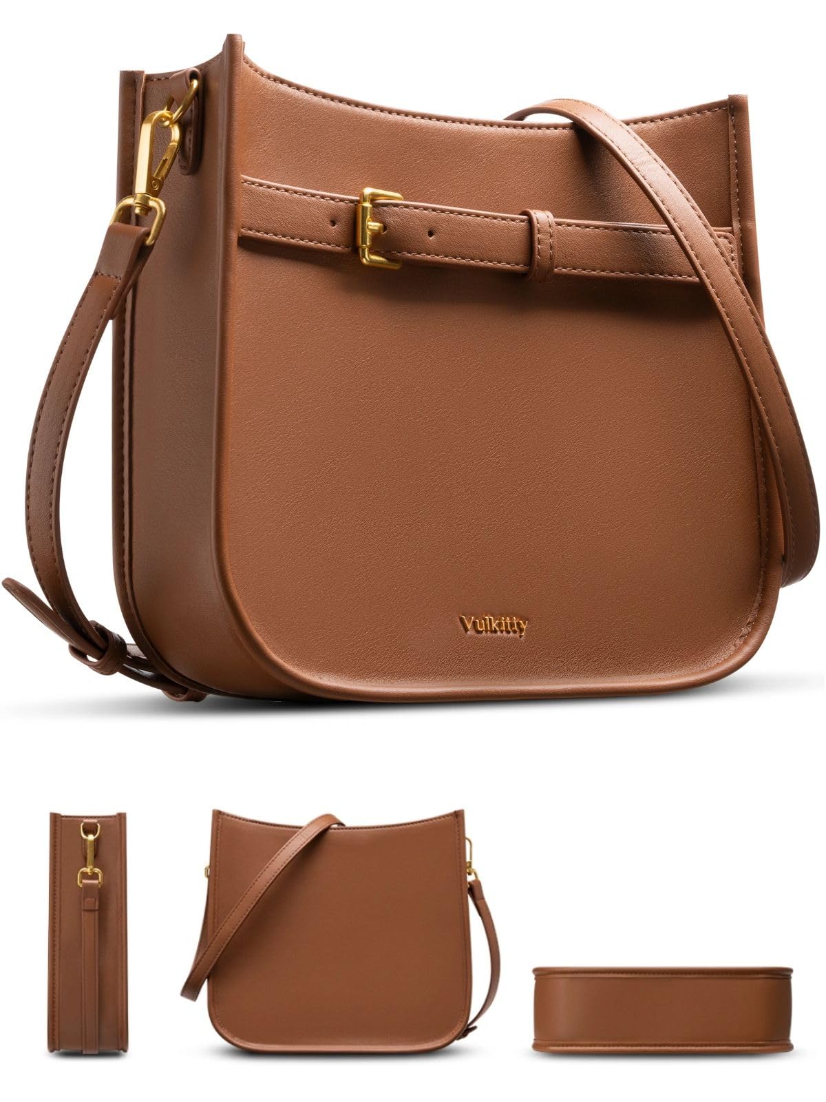 Women's Crossbody Bag PU Leather - Brown KB103-image-4fa4f626-26c5-4dd3-8aa6-6c4dda9af66f-94675