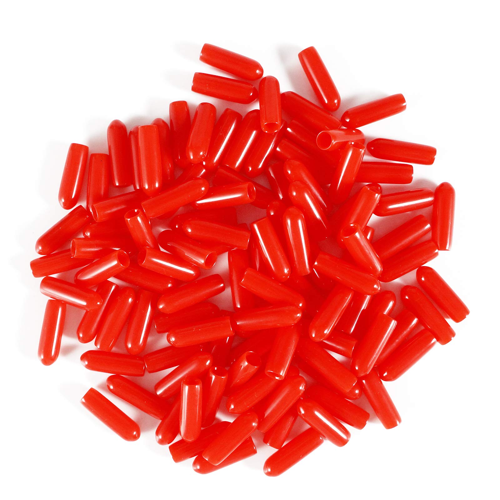 Red PVC Screw Thread Protectors - 15mm Inner Diameter, 100Pcs - Flexible, Durable & Easy to Install