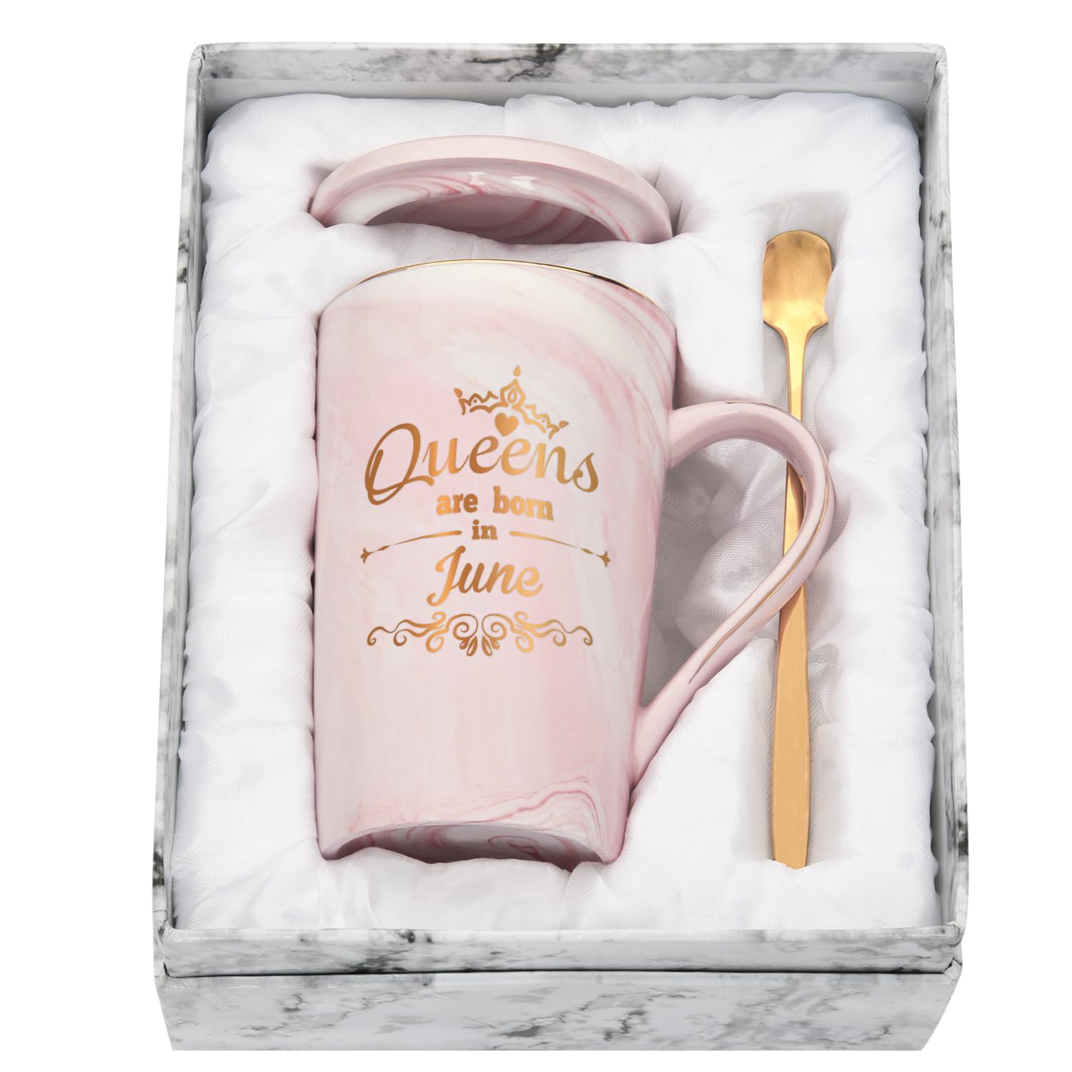 Funny Queen Born in June Coffee Mug 400ml for Women - Perfect Birthday Gift for Mum, Girlfriend, Sister