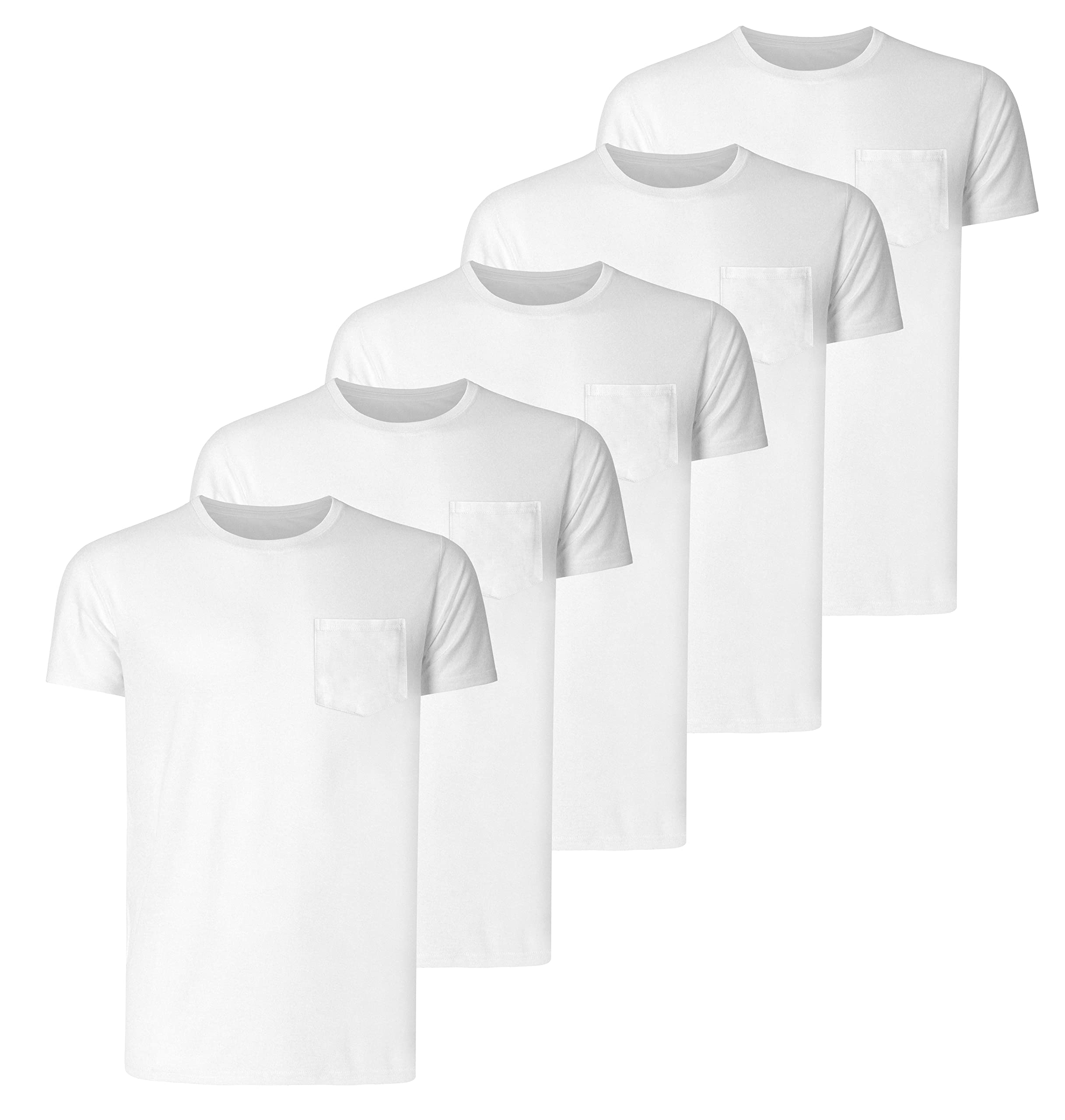 Men's Cotton T-Shirt 5 Pack - White S-image-62acc13c-8319-4b27-87e2-625fa0d2b582-115999